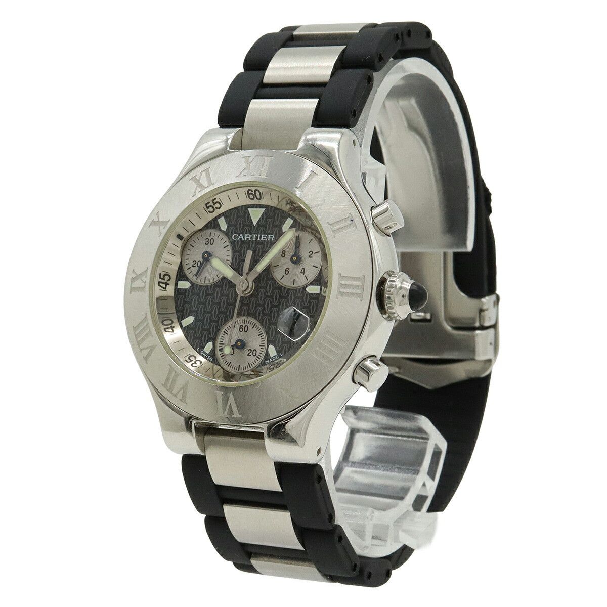 Cartier Cartier Cartier Must 21 Chronoscaph Stainless Steel Watch Metal Quartz W10125U2 DUTY FREE for USA Size ONE SIZE - 2 Thumbnail