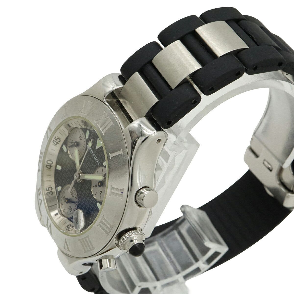 Cartier Cartier Cartier Must 21 Chronoscaph Stainless Steel Watch Metal Quartz W10125U2 DUTY FREE for USA Size ONE SIZE - 5 Thumbnail
