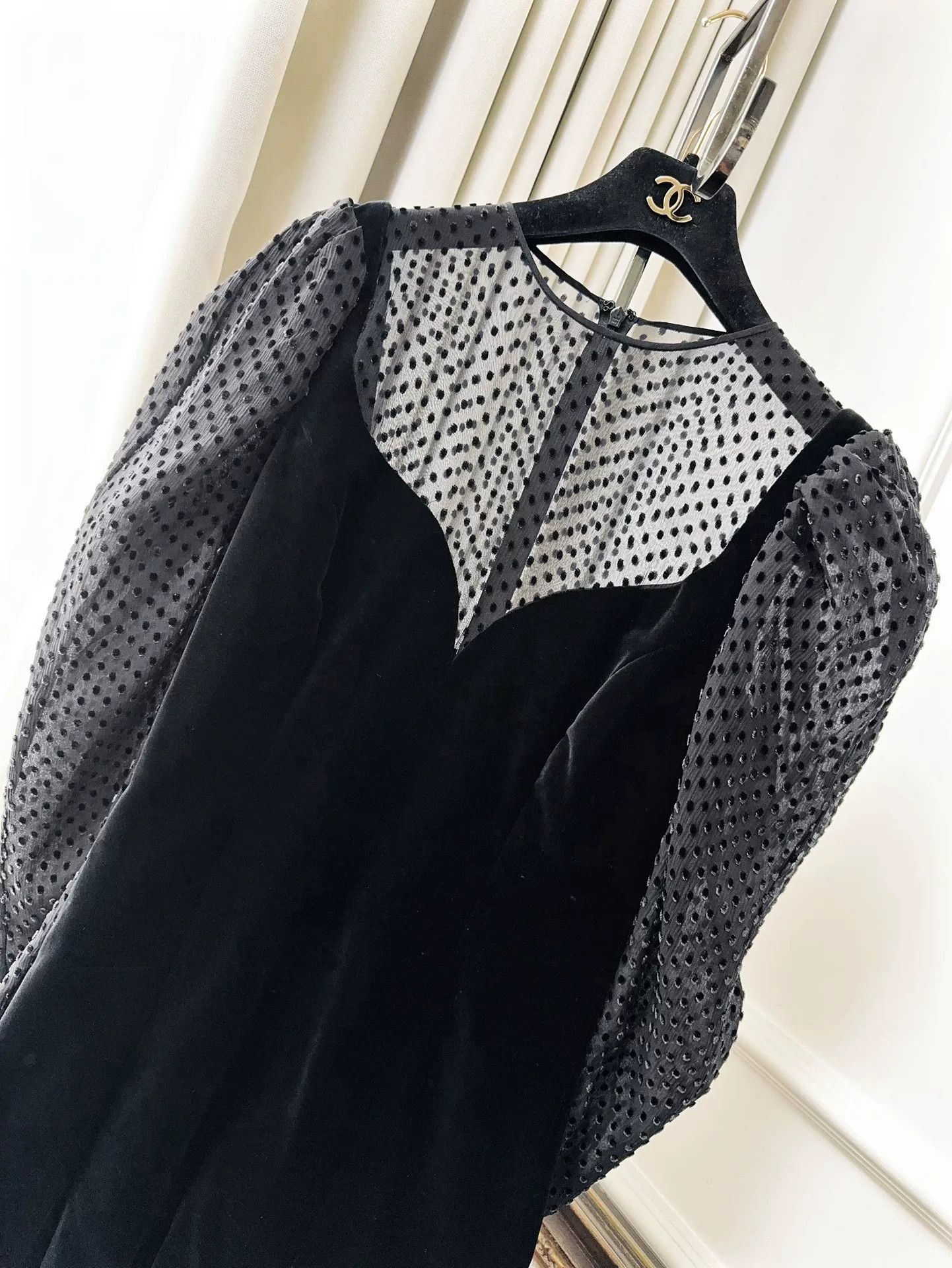 Valentino Valentino Black Polka Dot Long Sleeve Dress Size US 38 / EU 54 - 3 Thumbnail