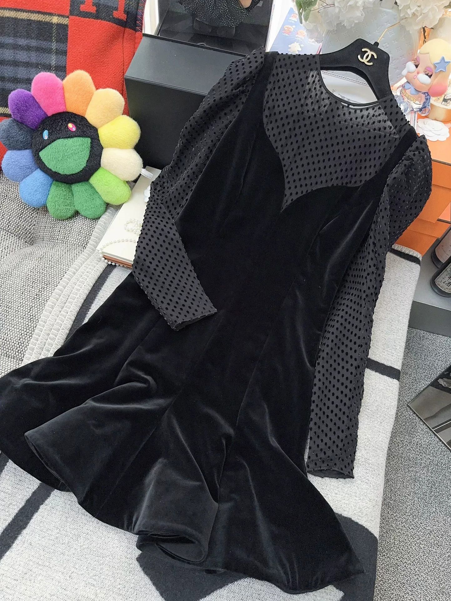 Valentino Valentino Black Polka Dot Long Sleeve Dress Size US 38 / EU 54 - 4 Thumbnail