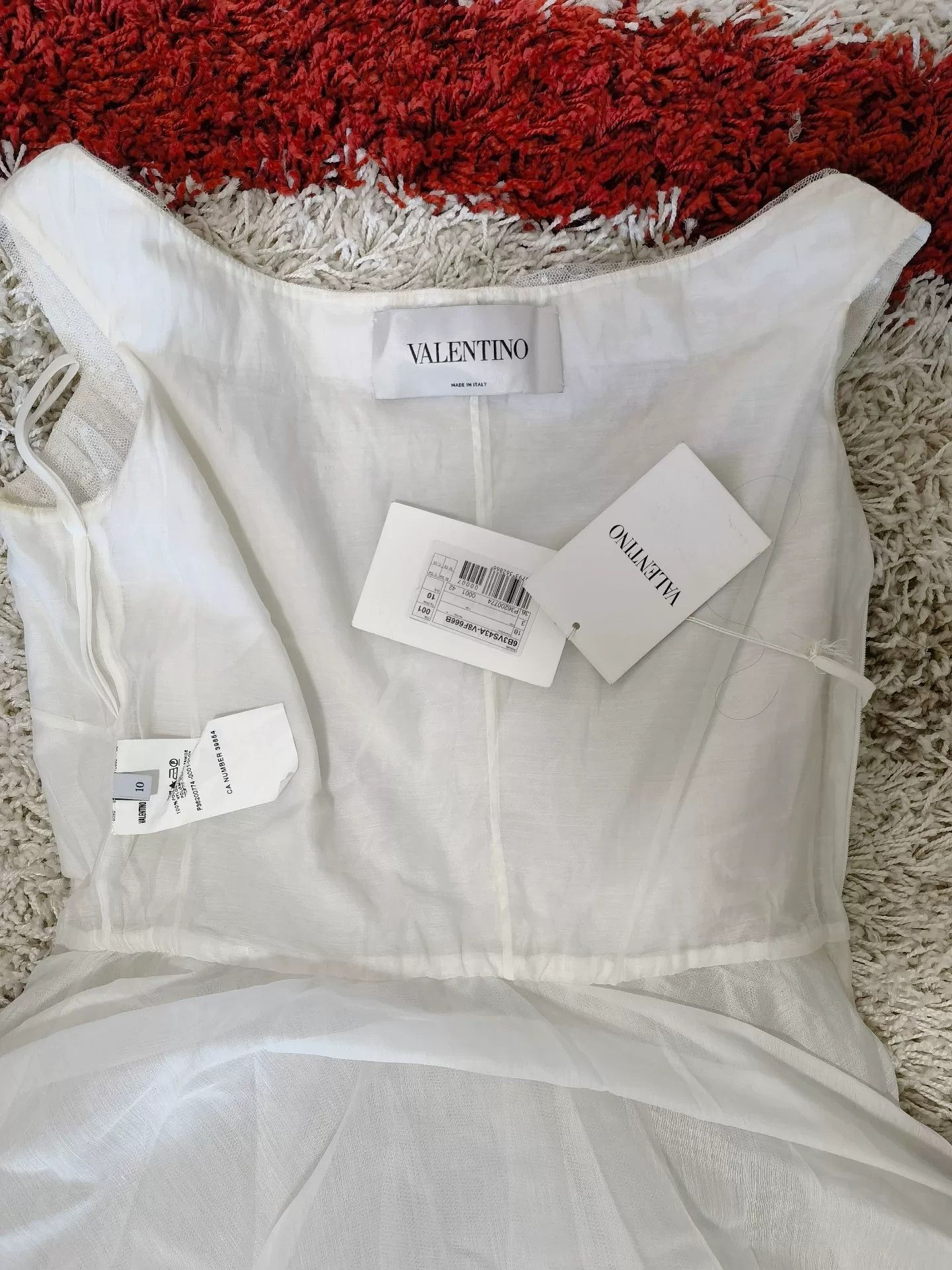 Valentino VALENTINO White Mini Wedding Dress Size ONE SIZE - 6 Thumbnail