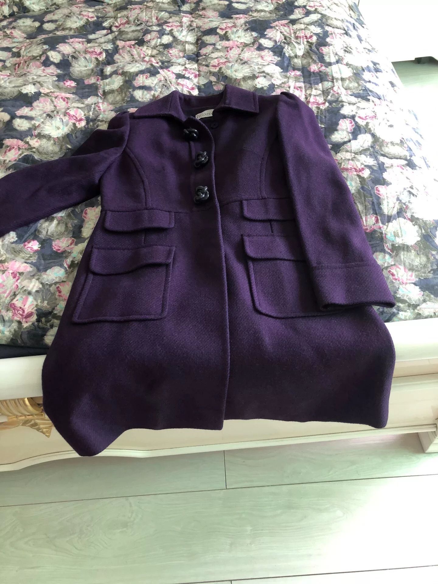 Valentino Red Valentino Purple Wool Coat Size US XS / EU 42 / 0 - 3 Thumbnail