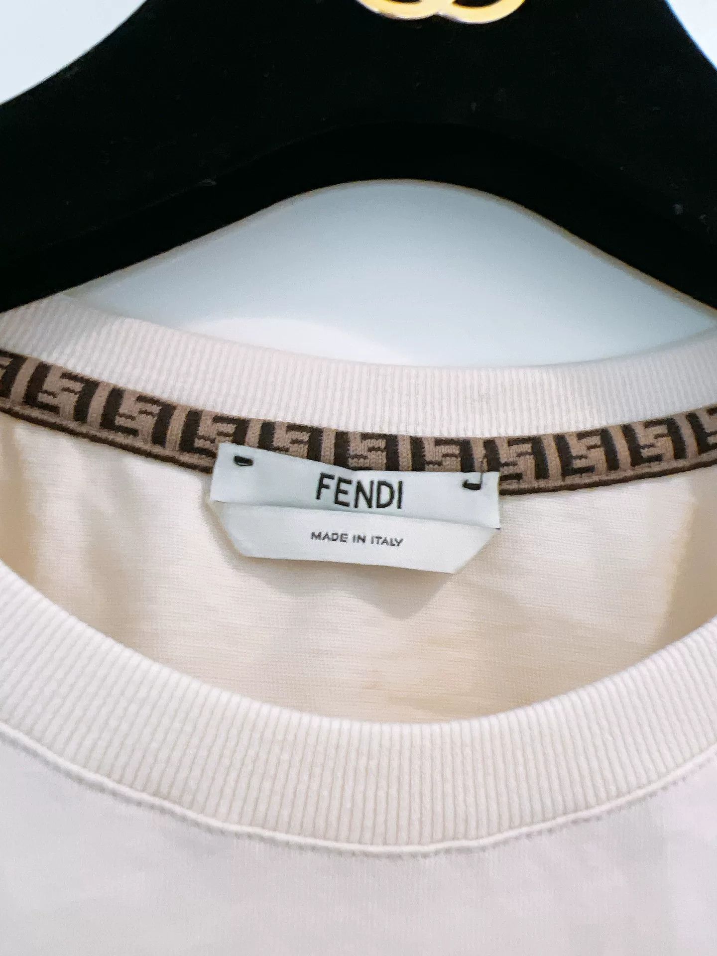 Fendi FENDI Beige Double F Short Sleeve T-Shirt Size US XS / EU 42 / 0 - 6 Thumbnail