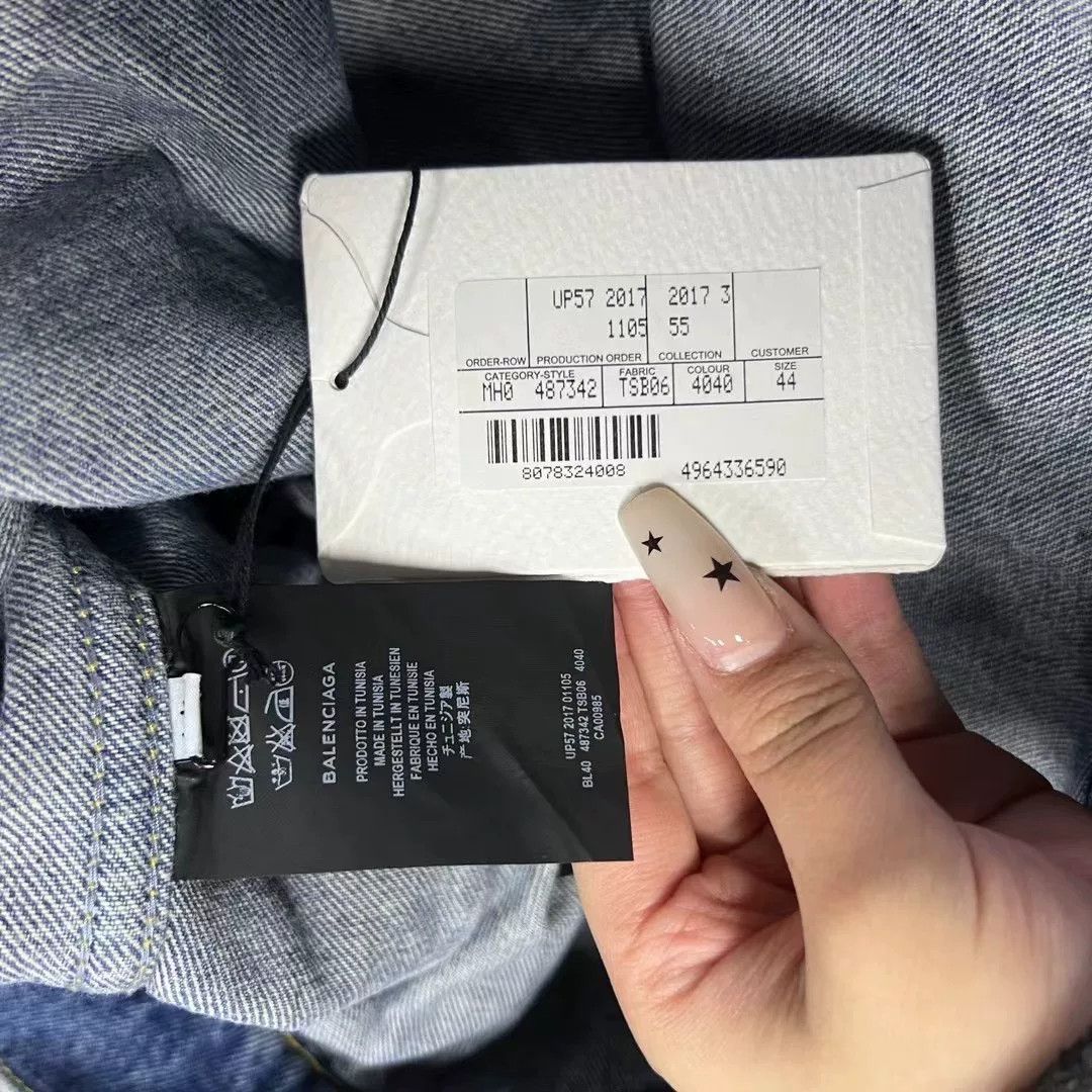 Balenciaga Balenciaga Blue Denim Jacket with Logo Size US S / EU 44-46 / 1 - 8 Thumbnail
