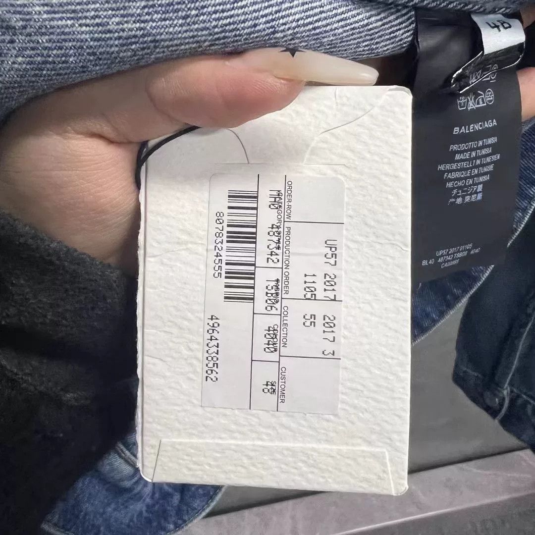 Balenciaga Balenciaga Blue Denim Jacket with Logo Size US S / EU 44-46 / 1 - 3 Thumbnail