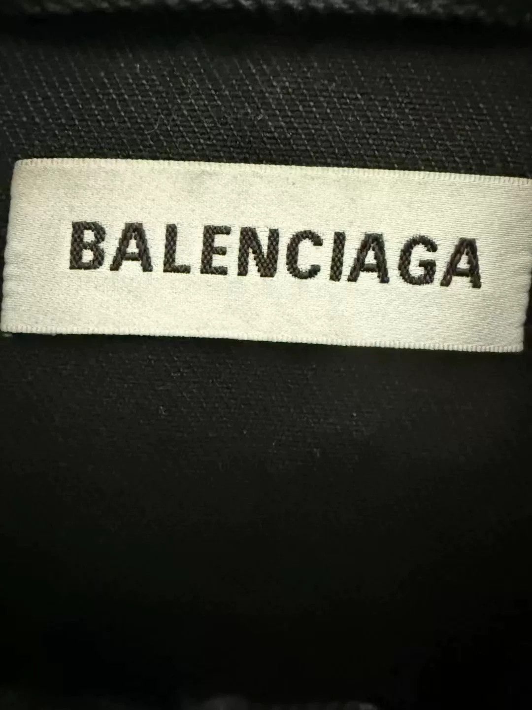 Balenciaga Balenciaga Black Denim Jacket with Crystal Logo Size US XS / EU 42 / 0 - 3 Thumbnail
