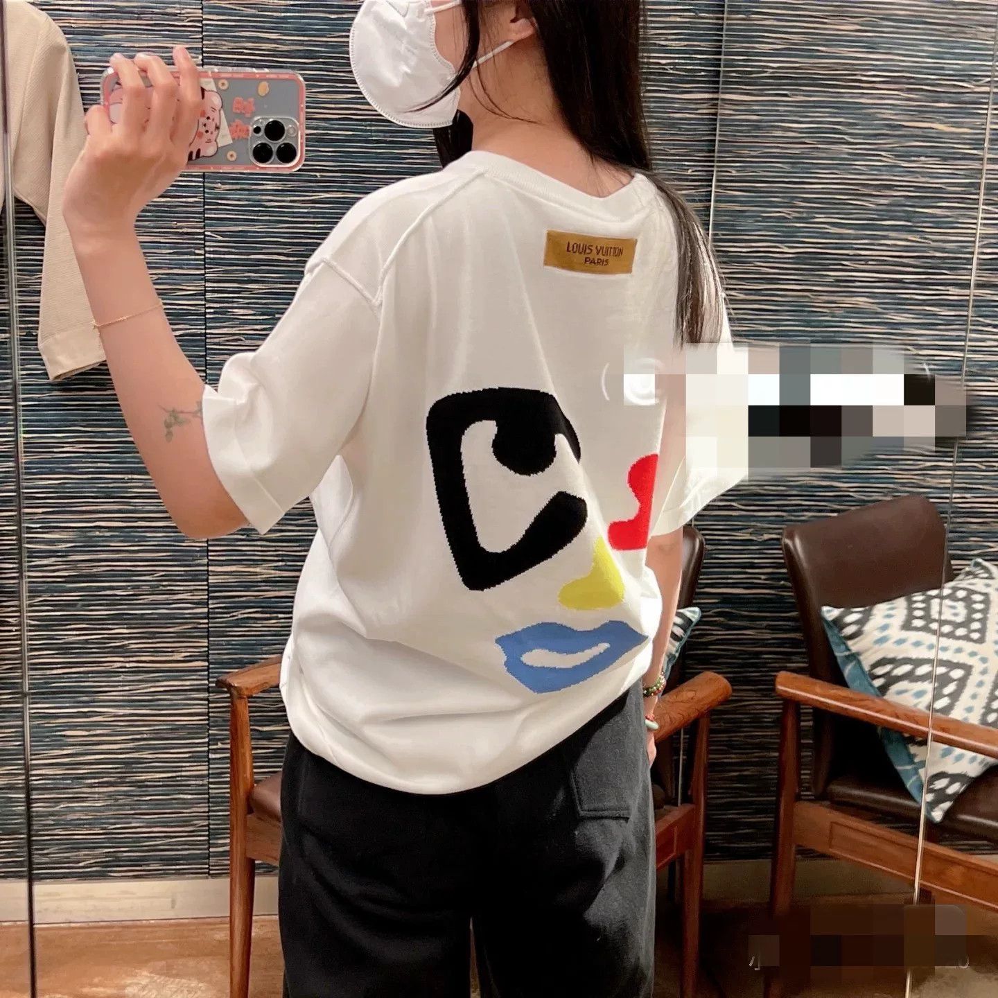 Louis Vuitton Louis Vuitton White Graphic Knit T-shirt Size US L / EU 52-54 / 3 - 7 Thumbnail