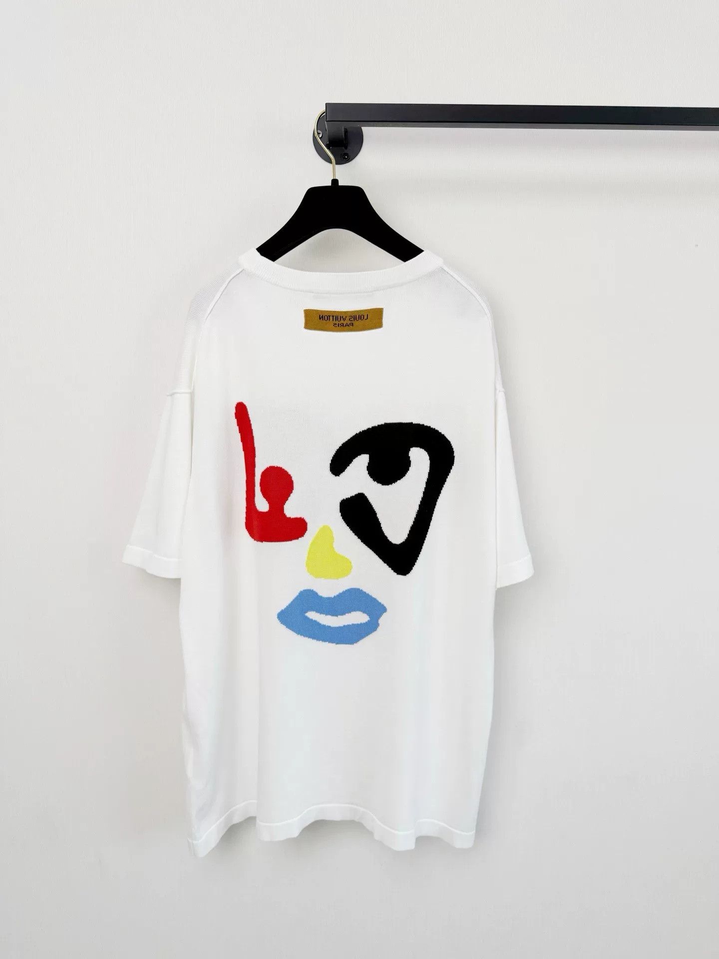Louis Vuitton Louis Vuitton White Graphic Knit T-shirt Size US L / EU 52-54 / 3 - 5 Thumbnail