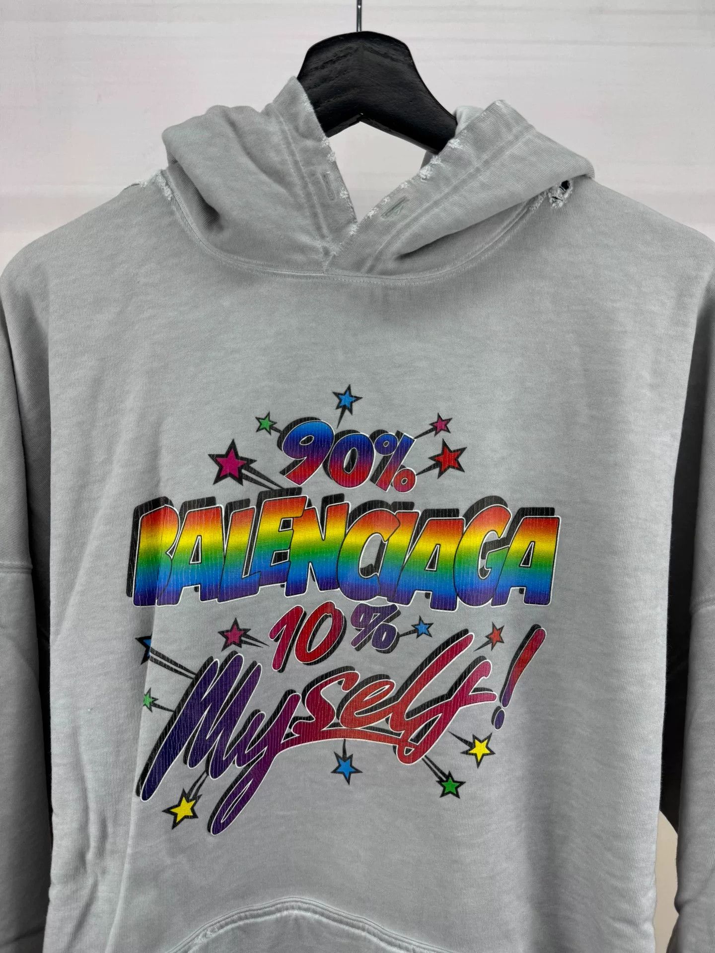 Balenciaga Balenciaga Gray Paint Splatter Hoodie Size US XS / EU 42 / 0 - 3 Thumbnail