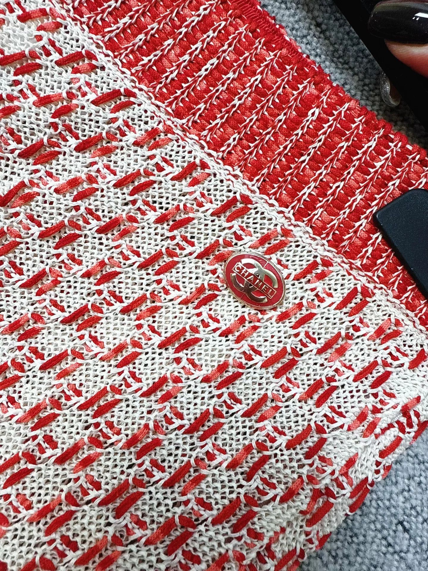 Chanel red and white woven wide-leg pants Size US 34 / EU 50 - 5 Thumbnail