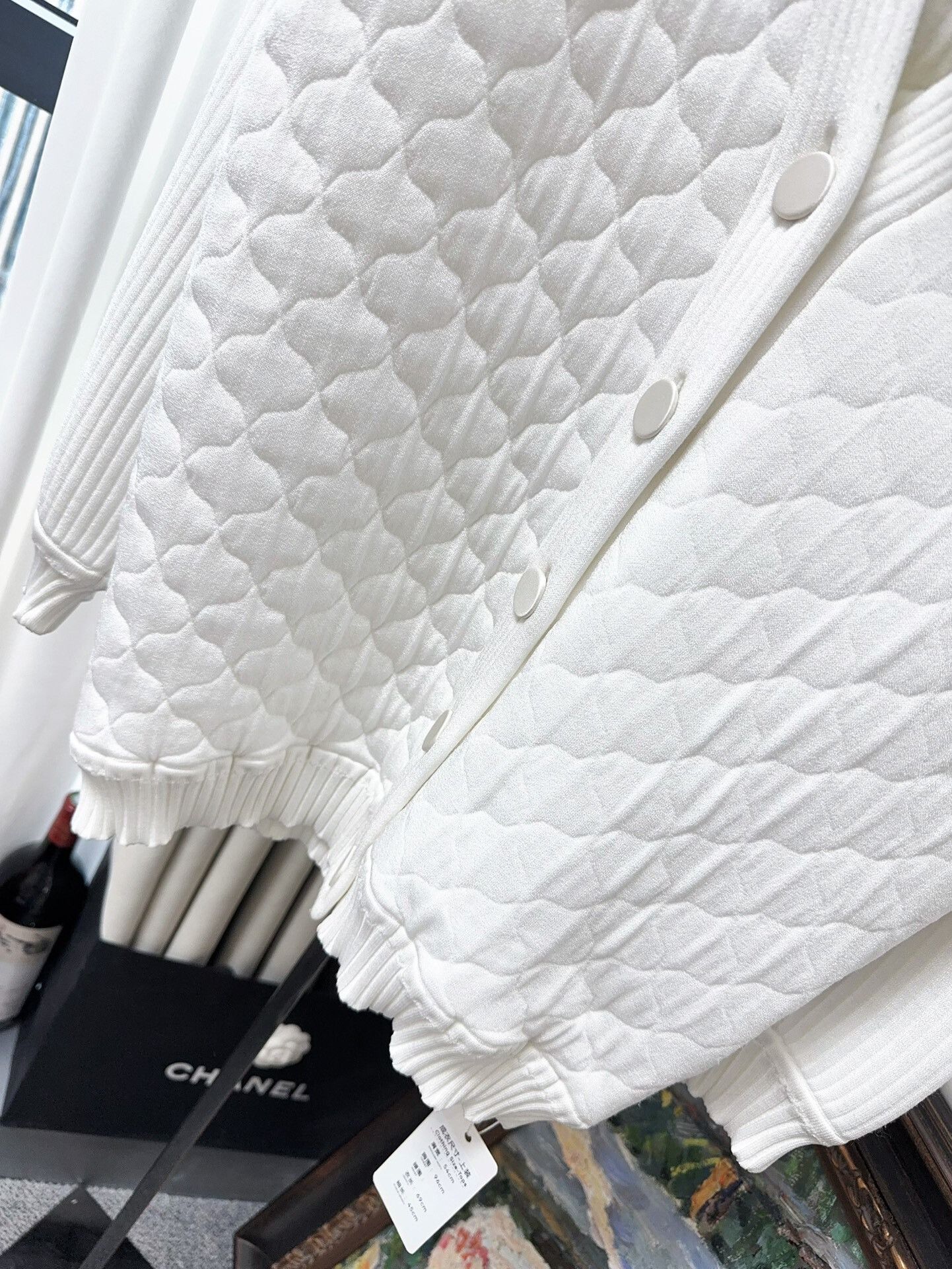 Fendi Fendi White Quilted Patterned Jacket Size US M / EU 48-50 / 2 - 7 Thumbnail