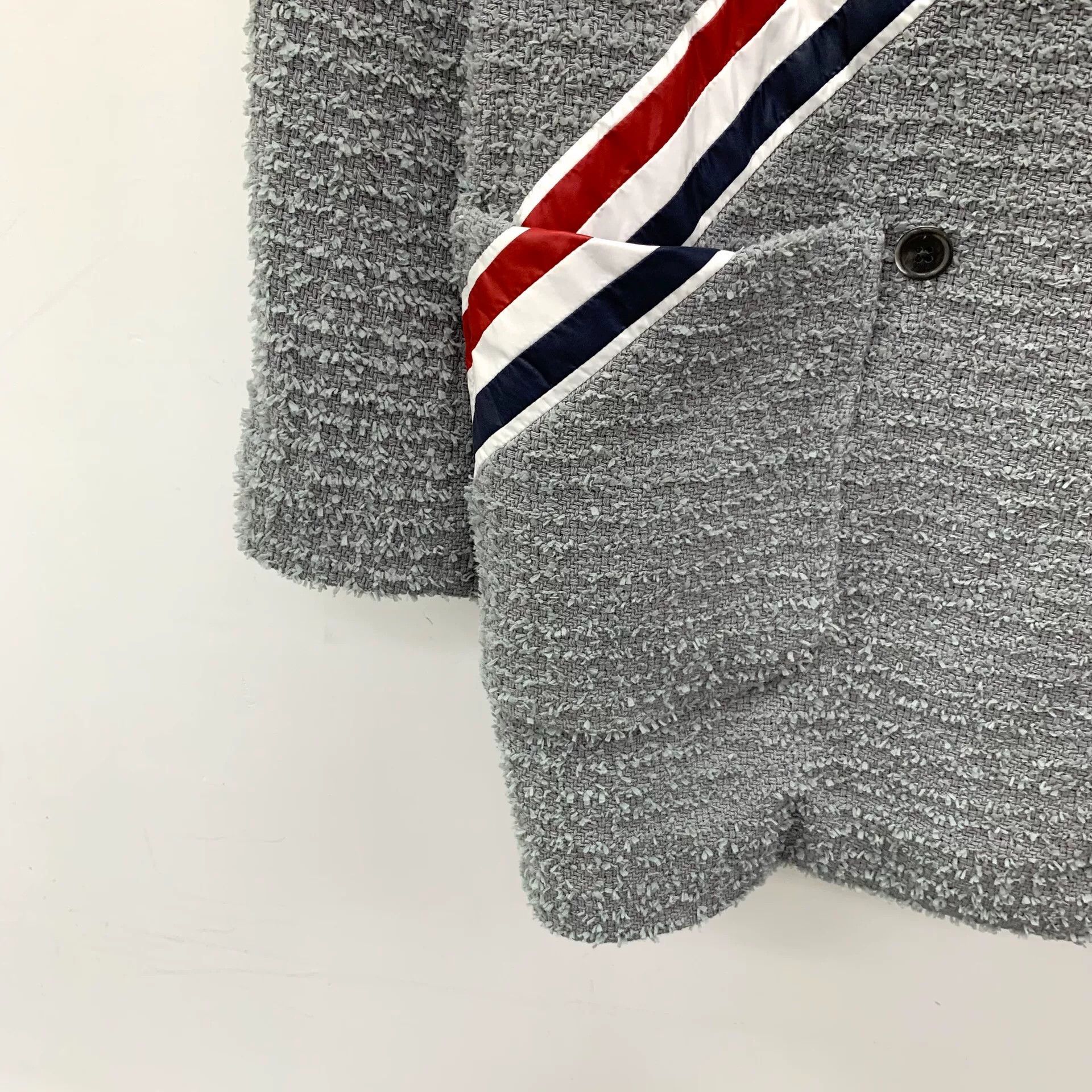 Thom Browne thom browne gray striped double-breasted jacket Size US S / EU 44-46 / 1 - 4 Thumbnail