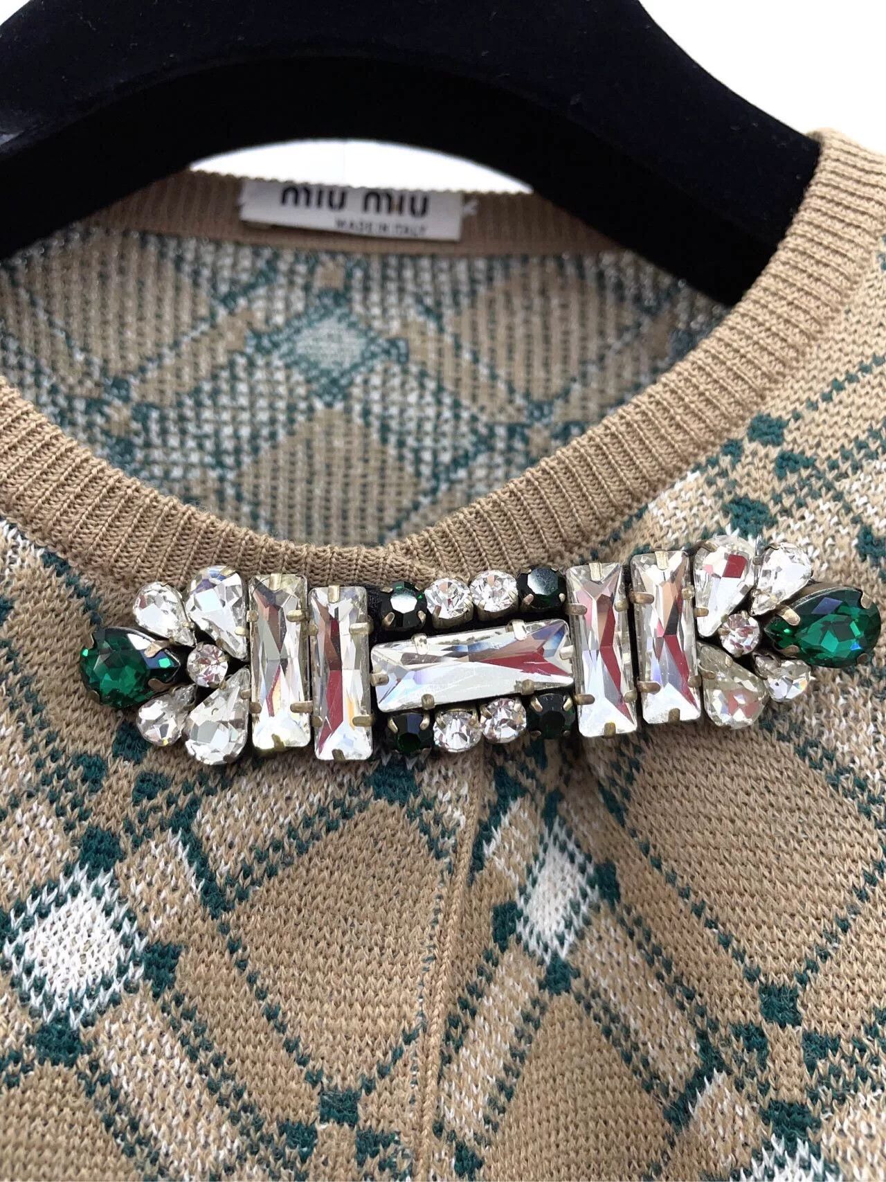 Miu Miu miu miu plaid knit cardigan with crystals Size US M / EU 48-50 / 2 - 6 Thumbnail