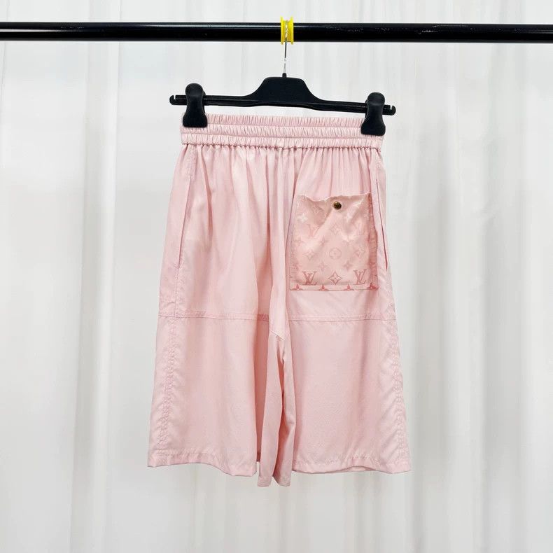 Louis Vuitton Louis Vuitton Pink Monogram Silk Shorts Size US 32 / EU 48 - 2 Thumbnail