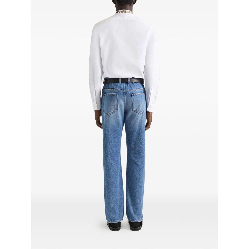 Givenchy Givenchy BLUE Denim - Wide-Leg Jeans Size US 34 / EU 50 - 2 Thumbnail