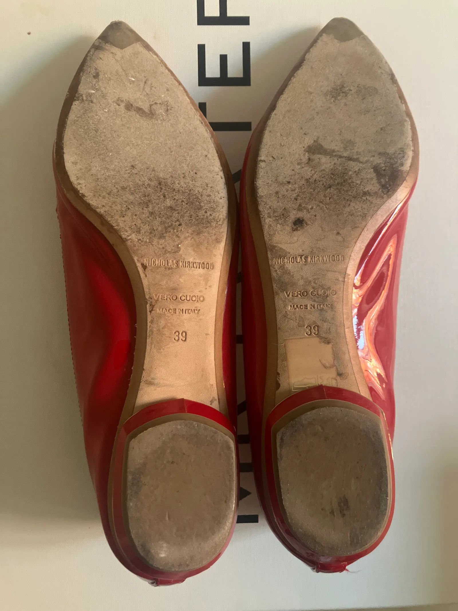 Nicholas Kirkwood Nicholas Kirkwood Red patent bow Loafers Loafers Size US 9 / IT 39 - 2 Thumbnail