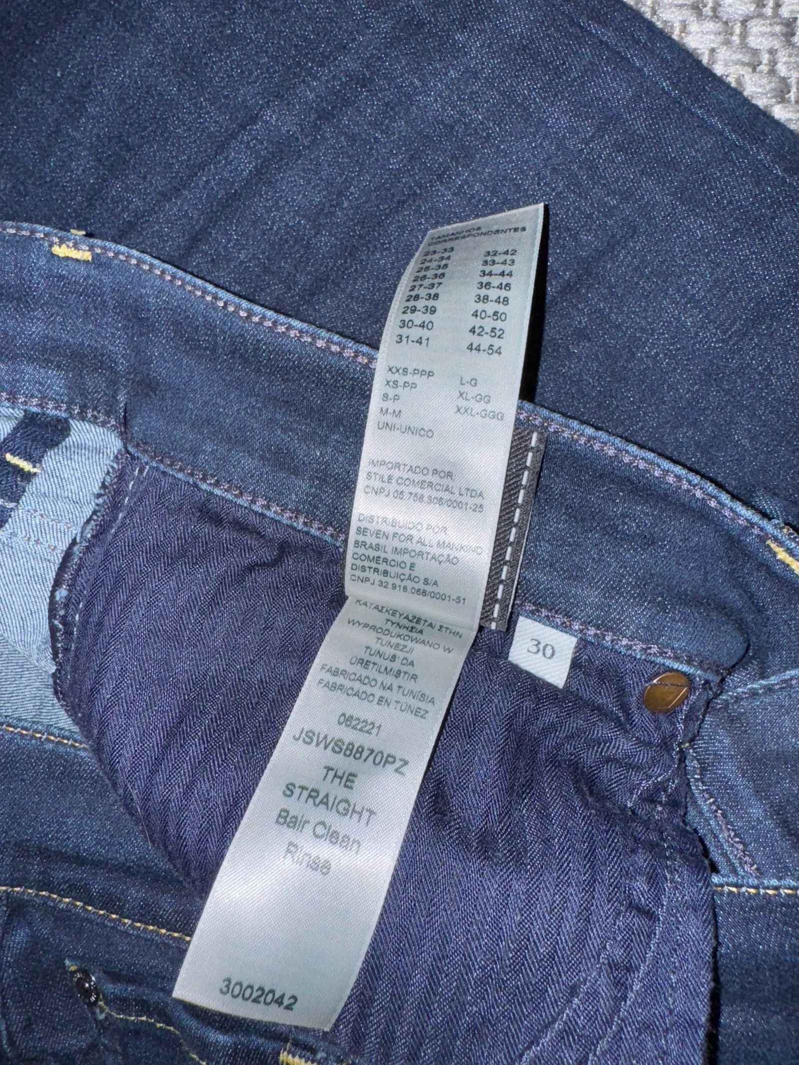 7 For All Mankind 7 For All Mankind The straight bair clean rinse Jeans Size 30" / US 8 / IT 44 - 3 Thumbnail