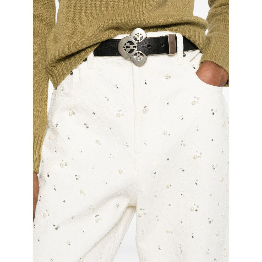 Golden Goose Golden Goose WHITE Trousers - Straight Trousers Size 27" / US 4 / IT 40 - 3 Thumbnail