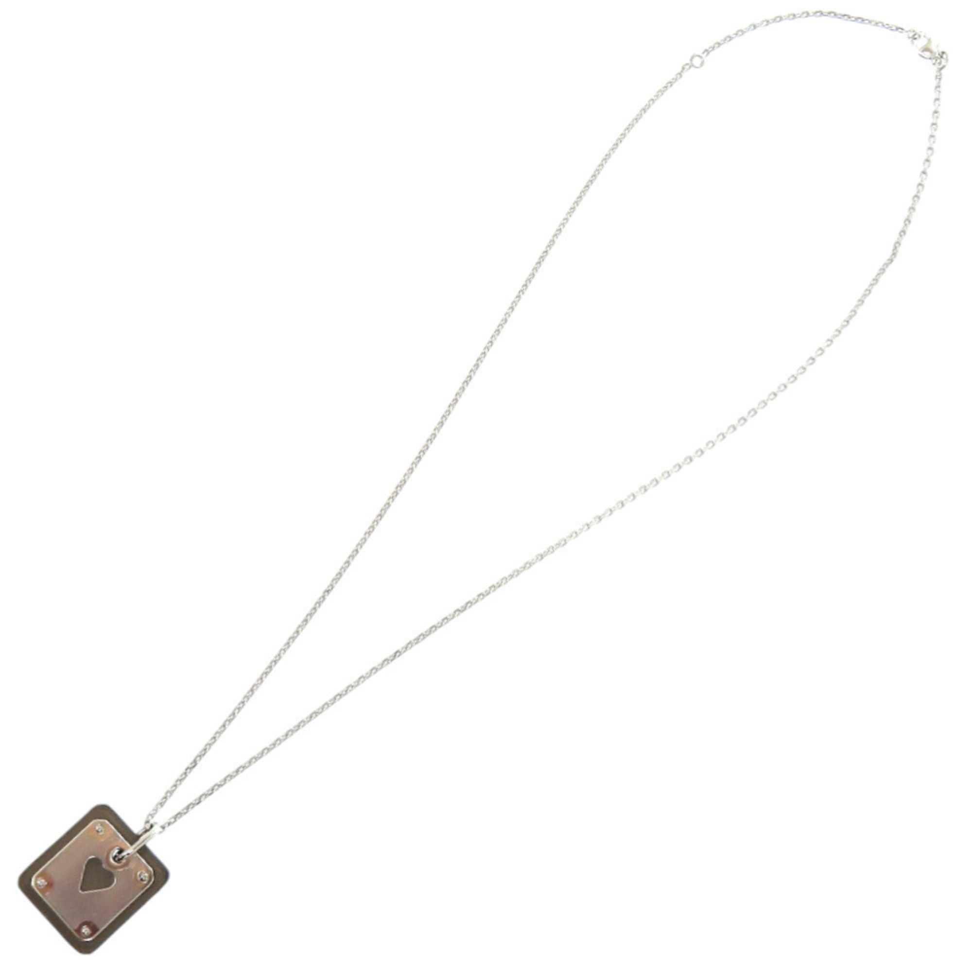 Hermes Hermes Like new Hermès Asde Coeur Ace of Hearts leather and metal brown necklace with Z markings, model 1006 Size ONE SIZE - 4 Thumbnail