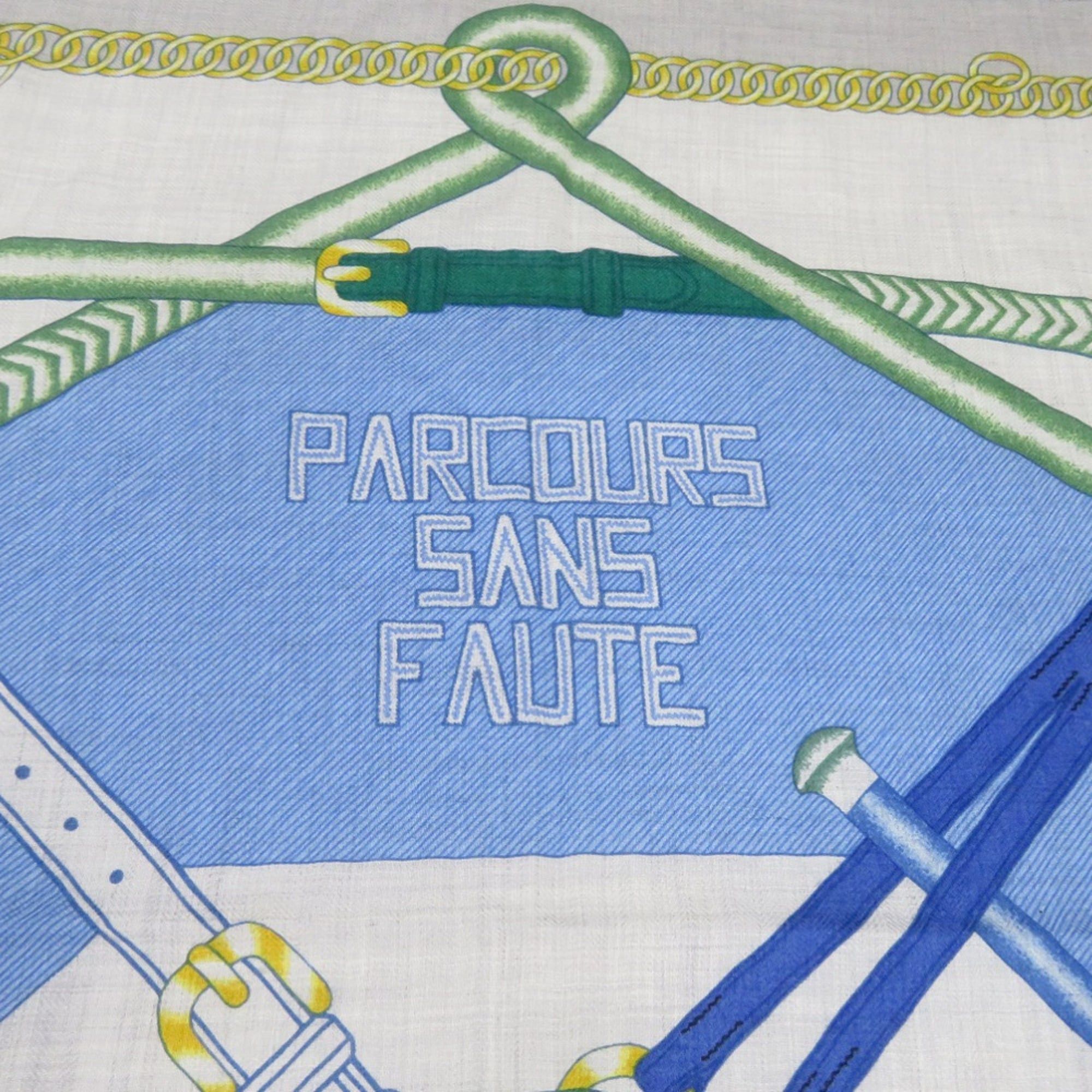 Hermes Hermes Excellent condition Hermès Carré 140 Jean PARCOURS SANS FAUTE (Parcours Saint Fort) perfect course cashmere and silk 0290 Size ONE SIZE - 3 Thumbnail