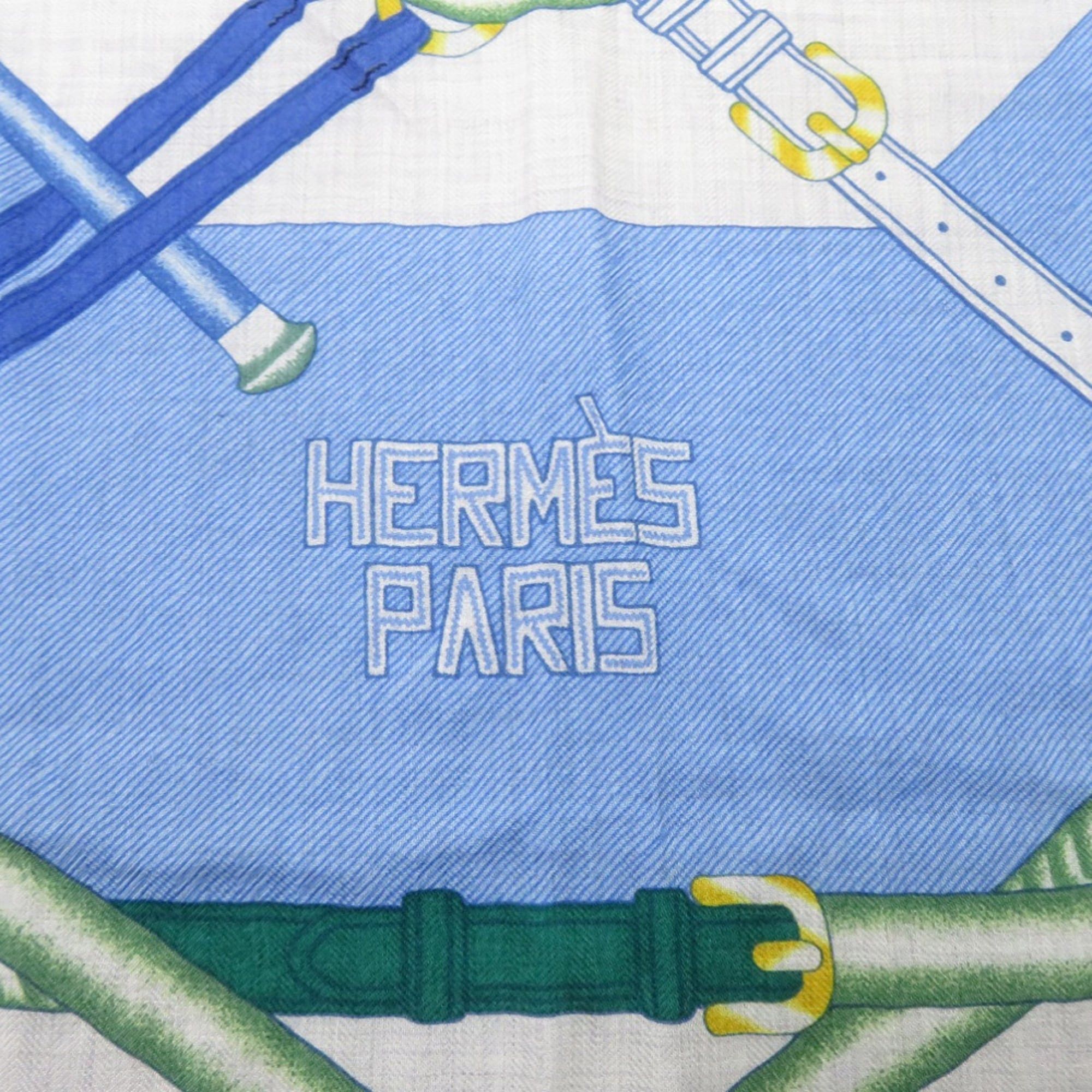 Hermes Hermes Excellent condition Hermès Carré 140 Jean PARCOURS SANS FAUTE (Parcours Saint Fort) perfect course cashmere and silk 0290 Size ONE SIZE - 2 Thumbnail
