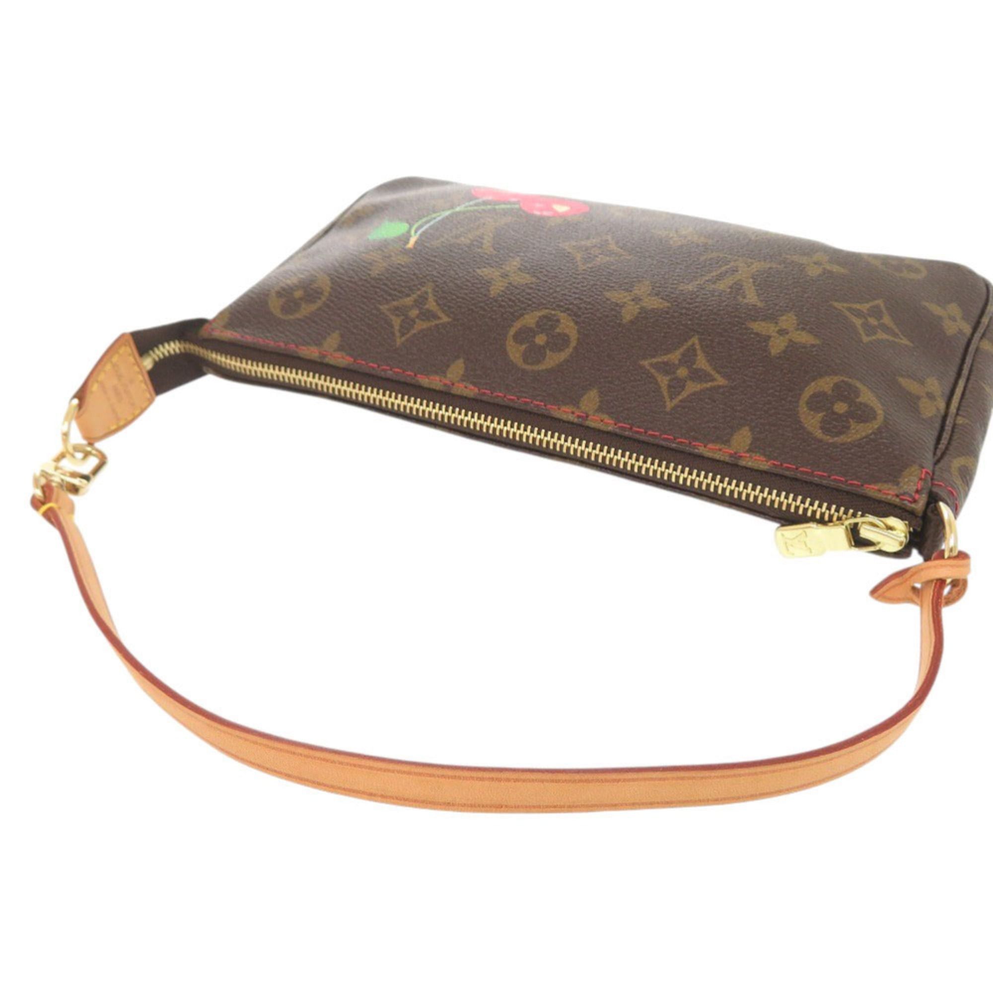 Louis Vuitton Like new Louis Vuitton x Takashi Murakami Pochette Accessoires Monogram Cherry M95008 Brown Pouch LV 1481 Size ONE SIZE - 5 Thumbnail