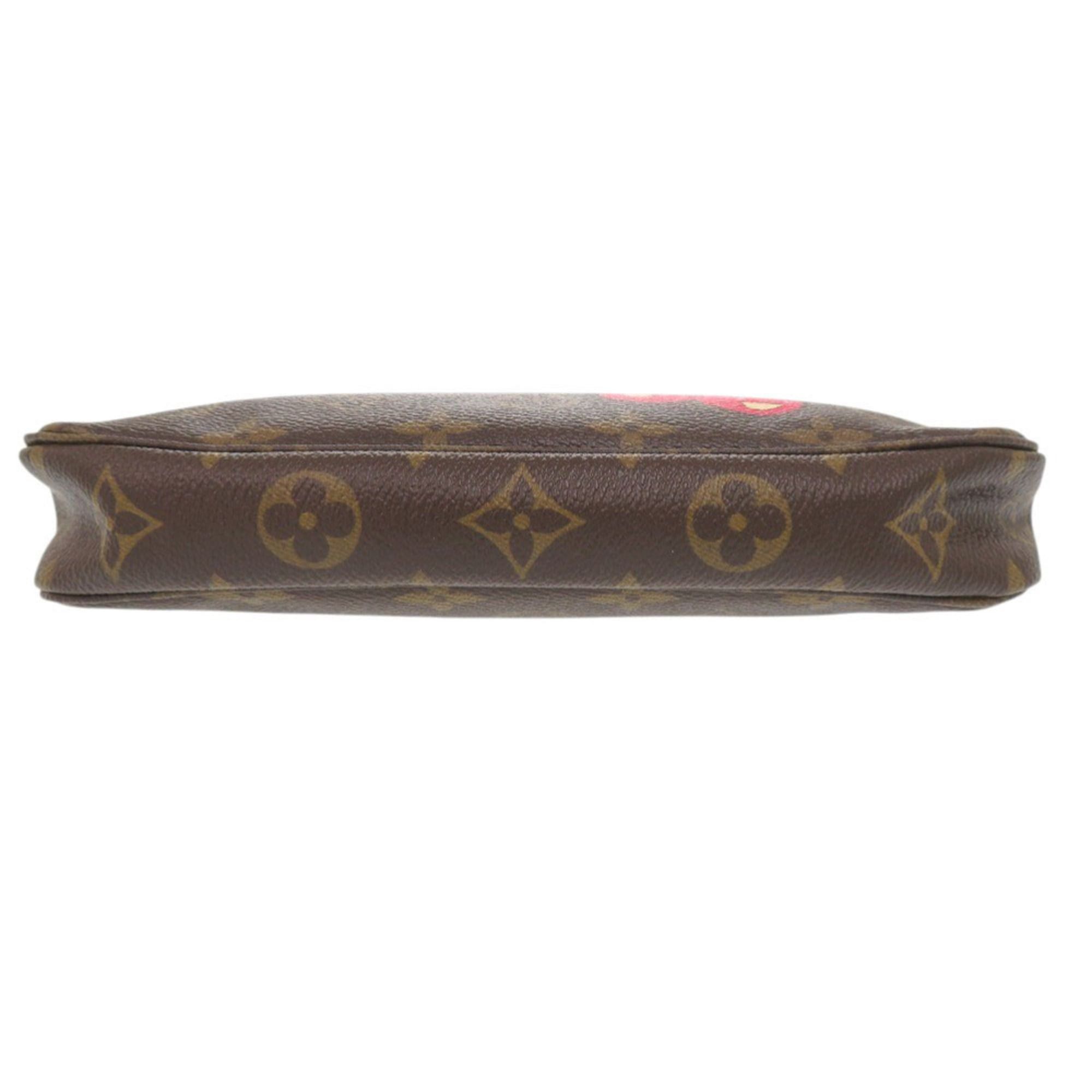 Louis Vuitton Like new Louis Vuitton x Takashi Murakami Pochette Accessoires Monogram Cherry M95008 Brown Pouch LV 1481 Size ONE SIZE - 3 Thumbnail