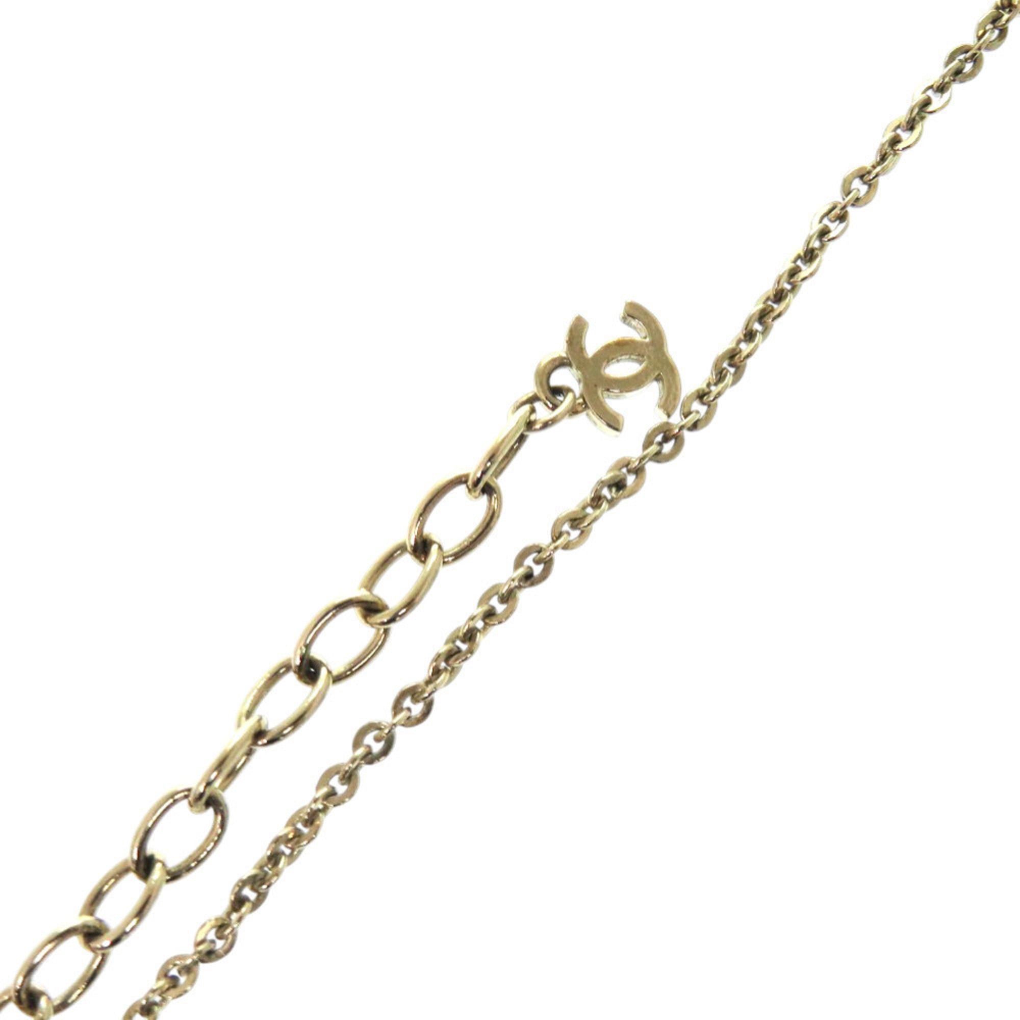 Chanel Excellent condition Chanel Coco Mark mirror ball metal rhinestone red necklace 0463 Size ONE SIZE - 7 Thumbnail