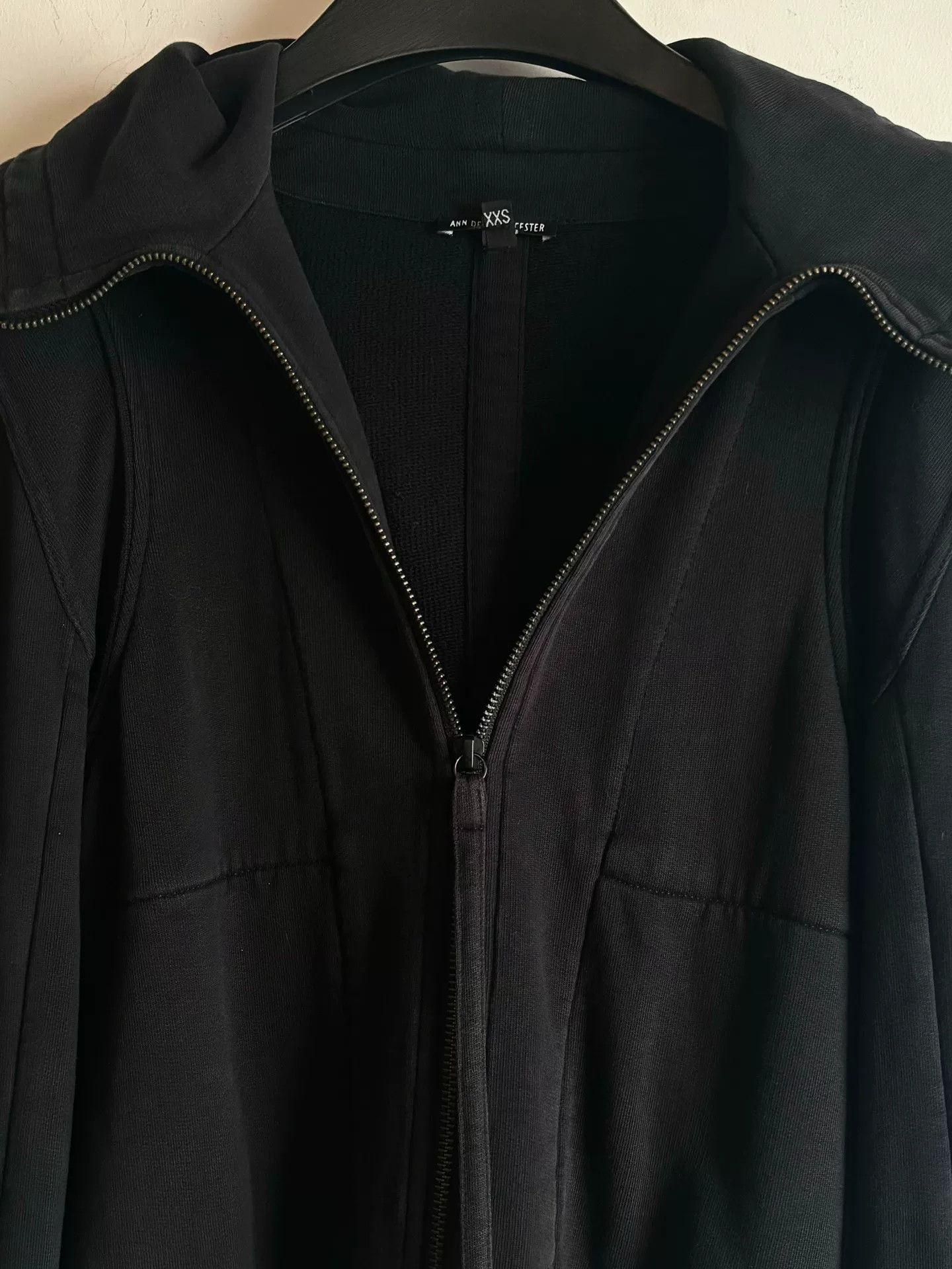 Ann Demeulemeester black tailored zip-up sweatshirt Size XXS / US 00 / IT 34 - 3 Thumbnail