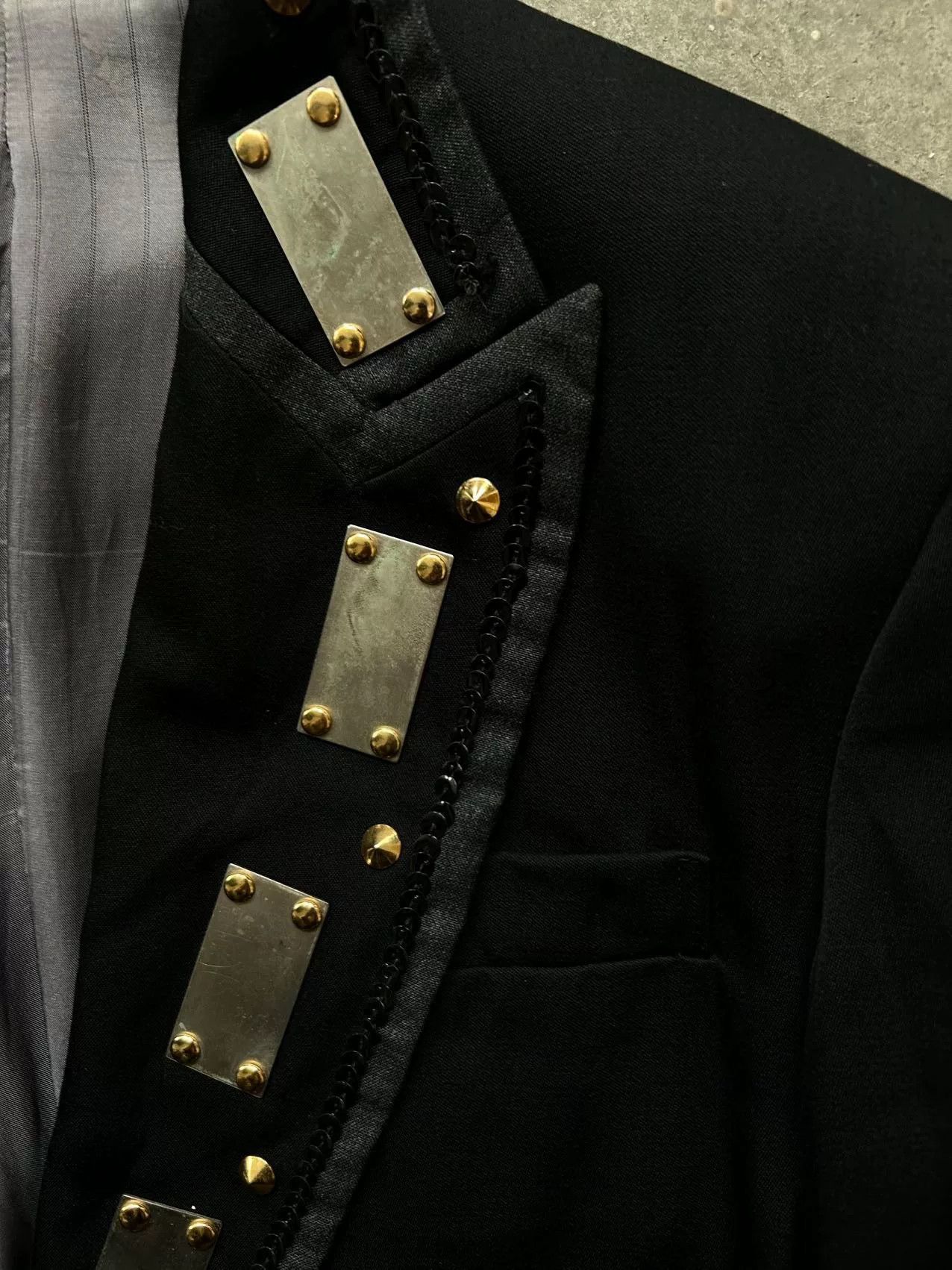 Hiroshi Fujiwara Kohshin Satoh Studded Lapel Blazer Jacket Size US M / EU 48-50 / 2 - 3 Thumbnail