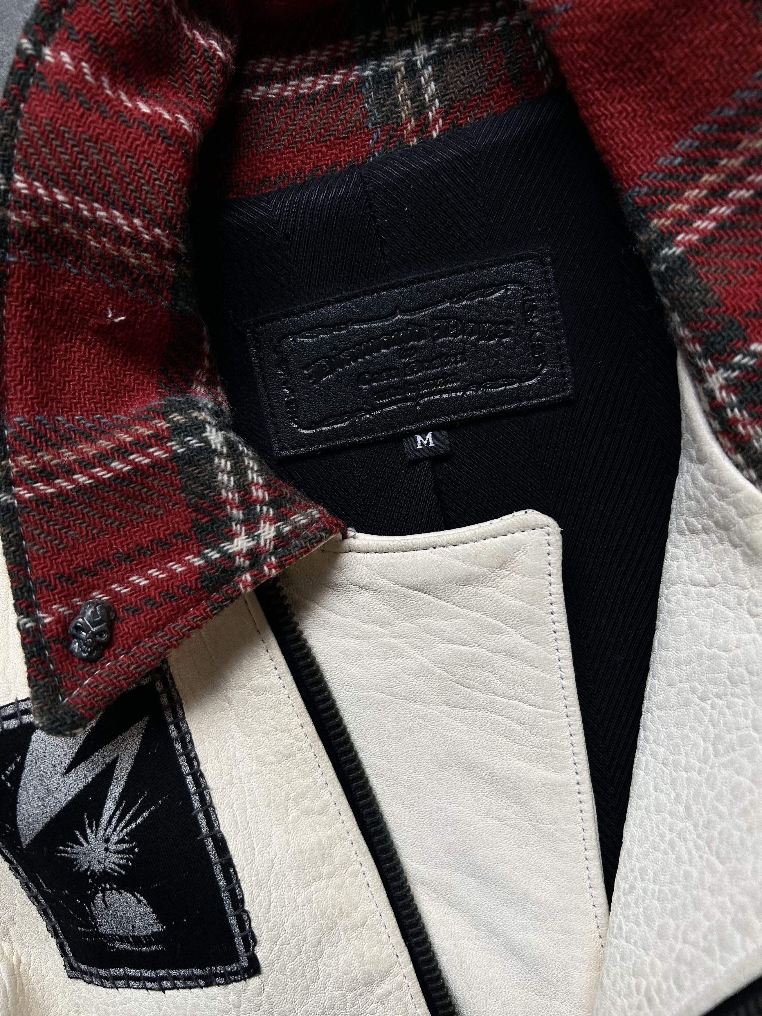 Diamond Leather Collection diamond dogs patchwork jacket with plaid collar Size US M / EU 48-50 / 2 - 7 Thumbnail