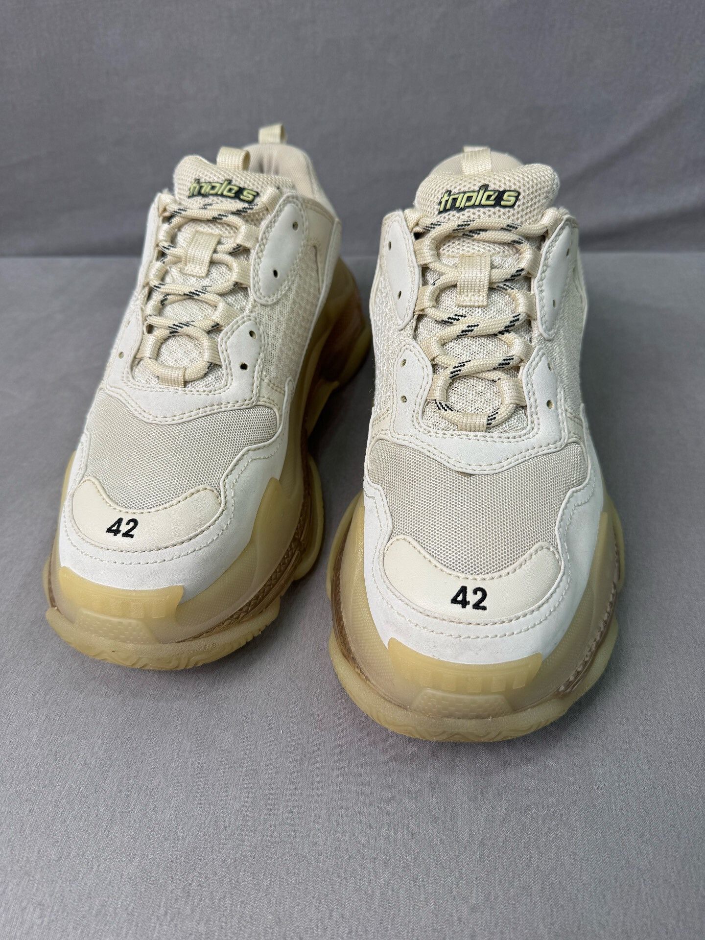 Balenciaga Balenciaga Triple S Cream Sneakers Size 42 Size US 9 / EU 42 - 3 Thumbnail