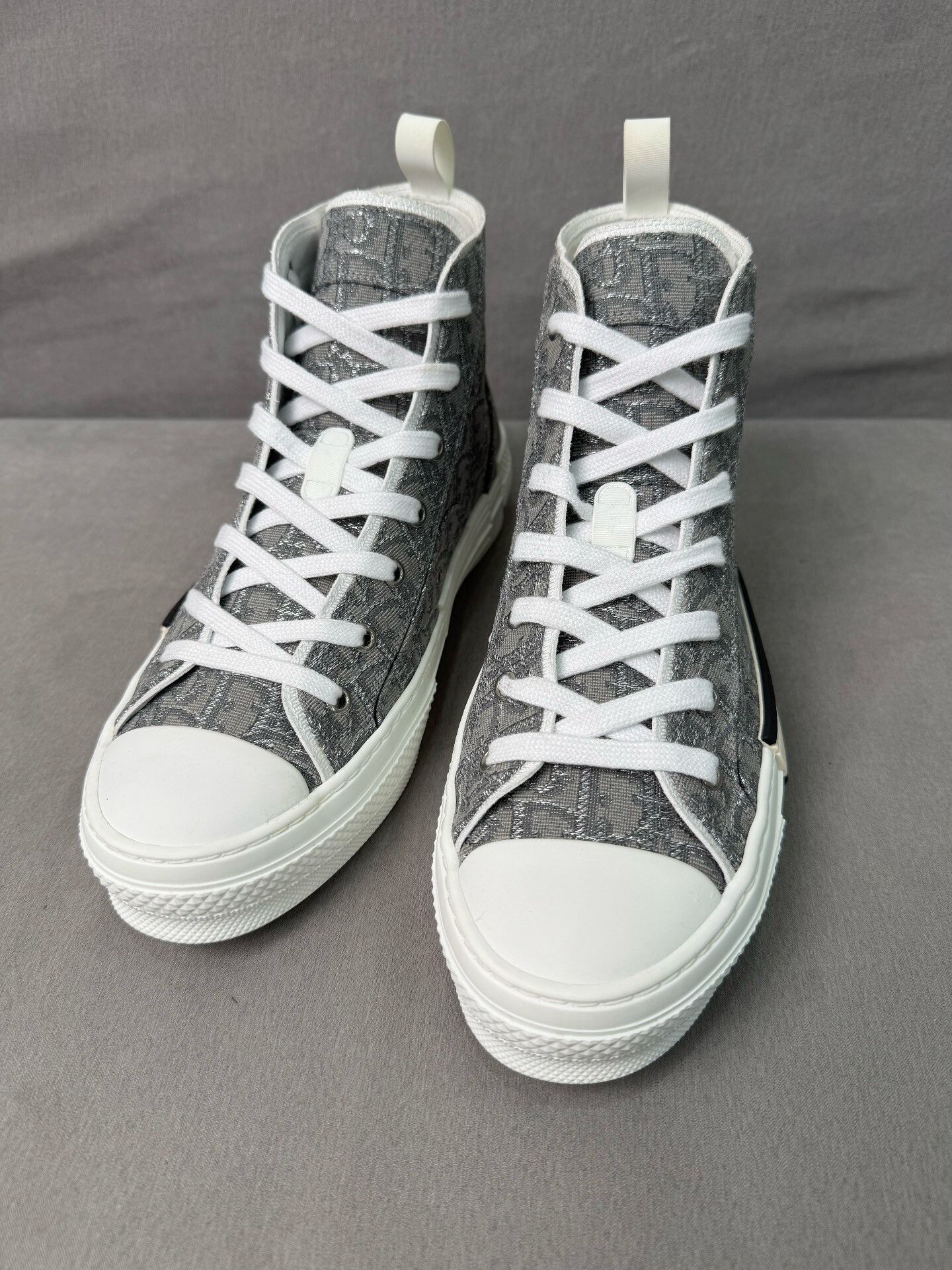 Dior Dior B23 Gray Canvas High-Top Sneakers Size US 8.5 / EU 41-42 - 3 Thumbnail