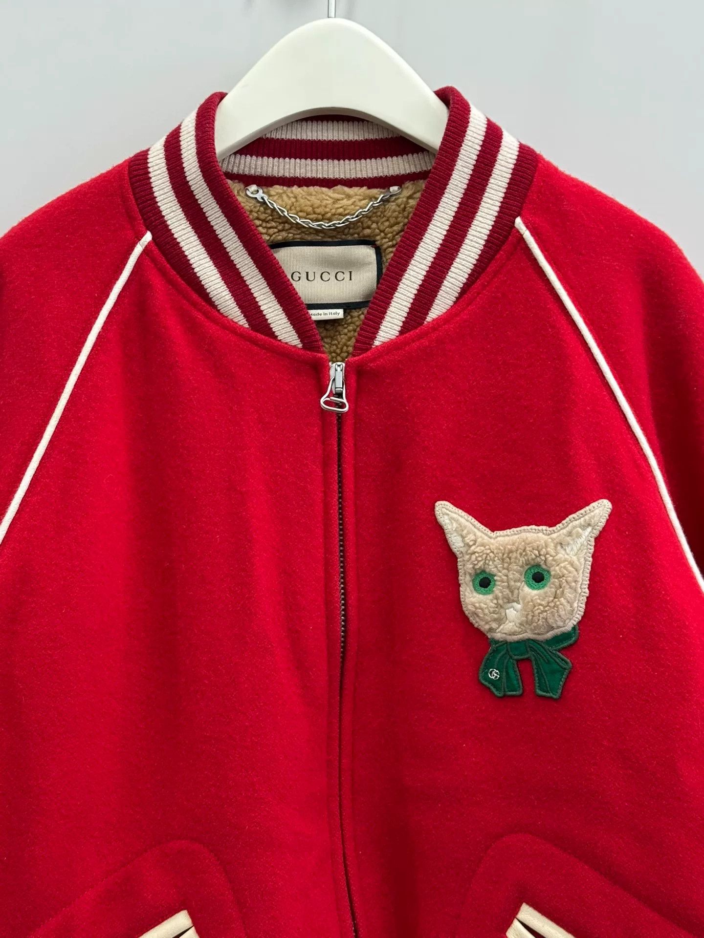 Gucci gucci wool baseball jacket with cat design Size US L / EU 52-54 / 3 - 3 Thumbnail