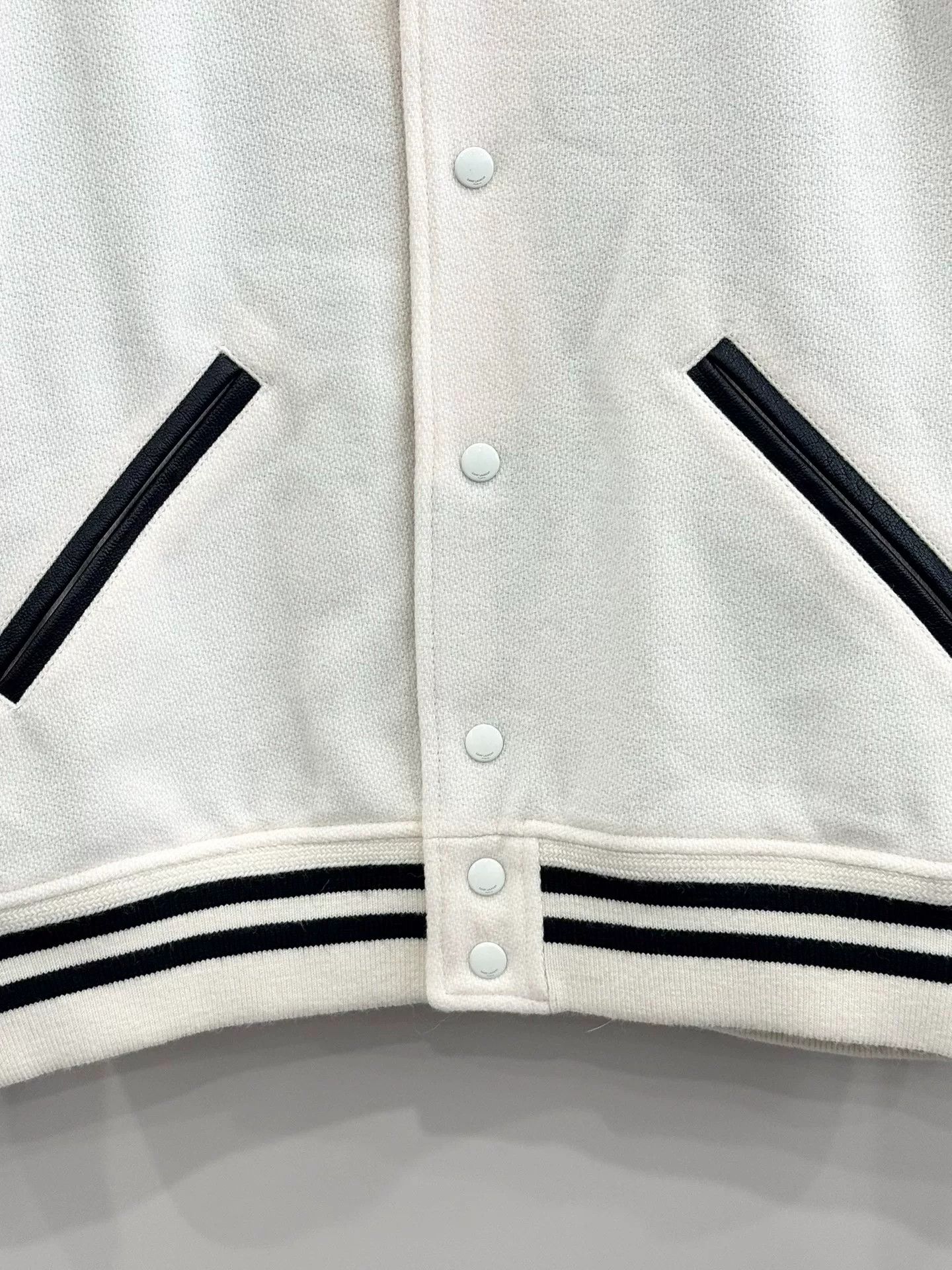 Saint Laurent Paris white baseball jacket by saint laurent Size US L / EU 52-54 / 3 - 4 Thumbnail