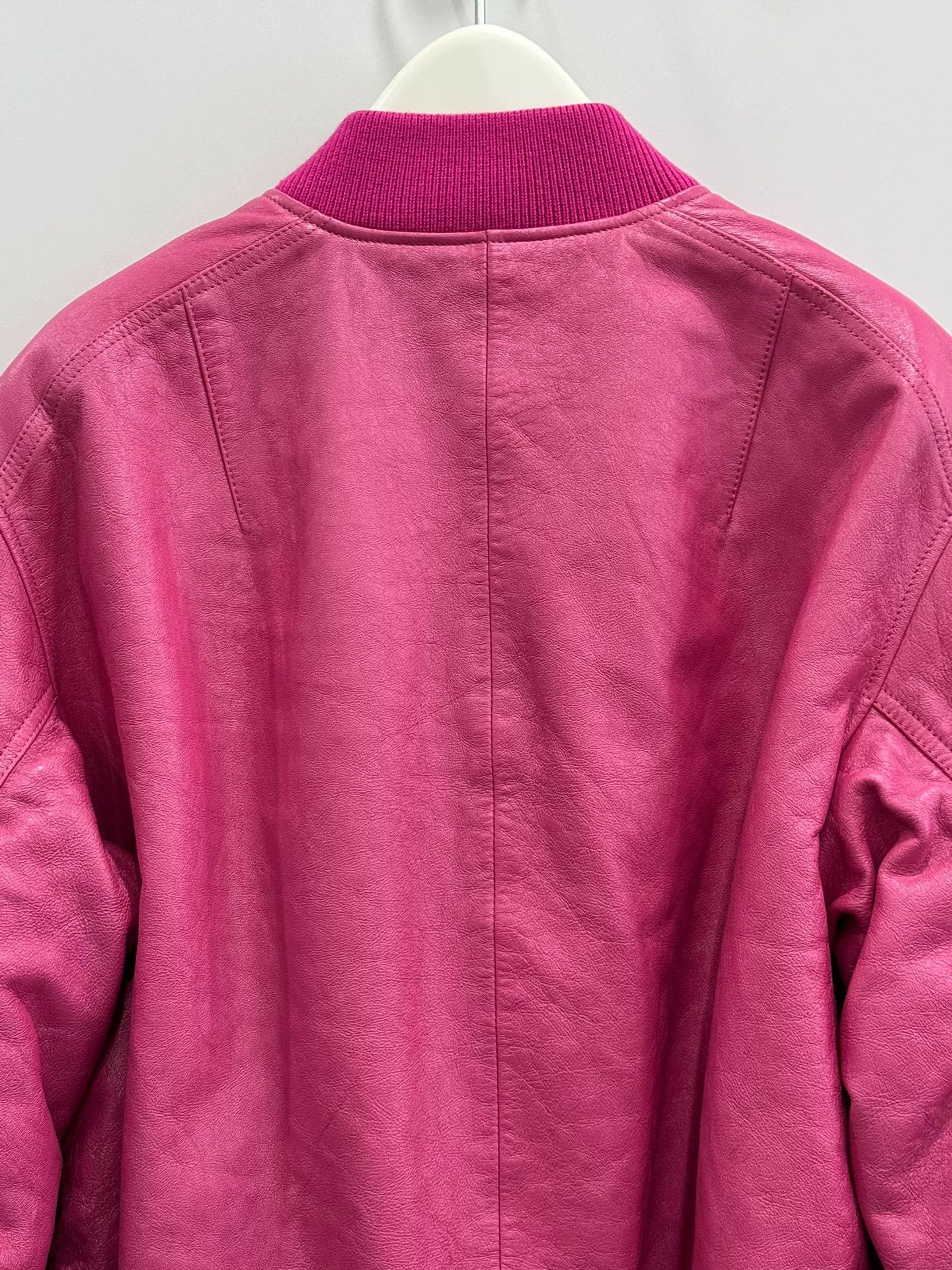 Raf Simons pink leather bomber jacket by Prada Size M / US 6-8 / IT 42-44 - 5 Thumbnail