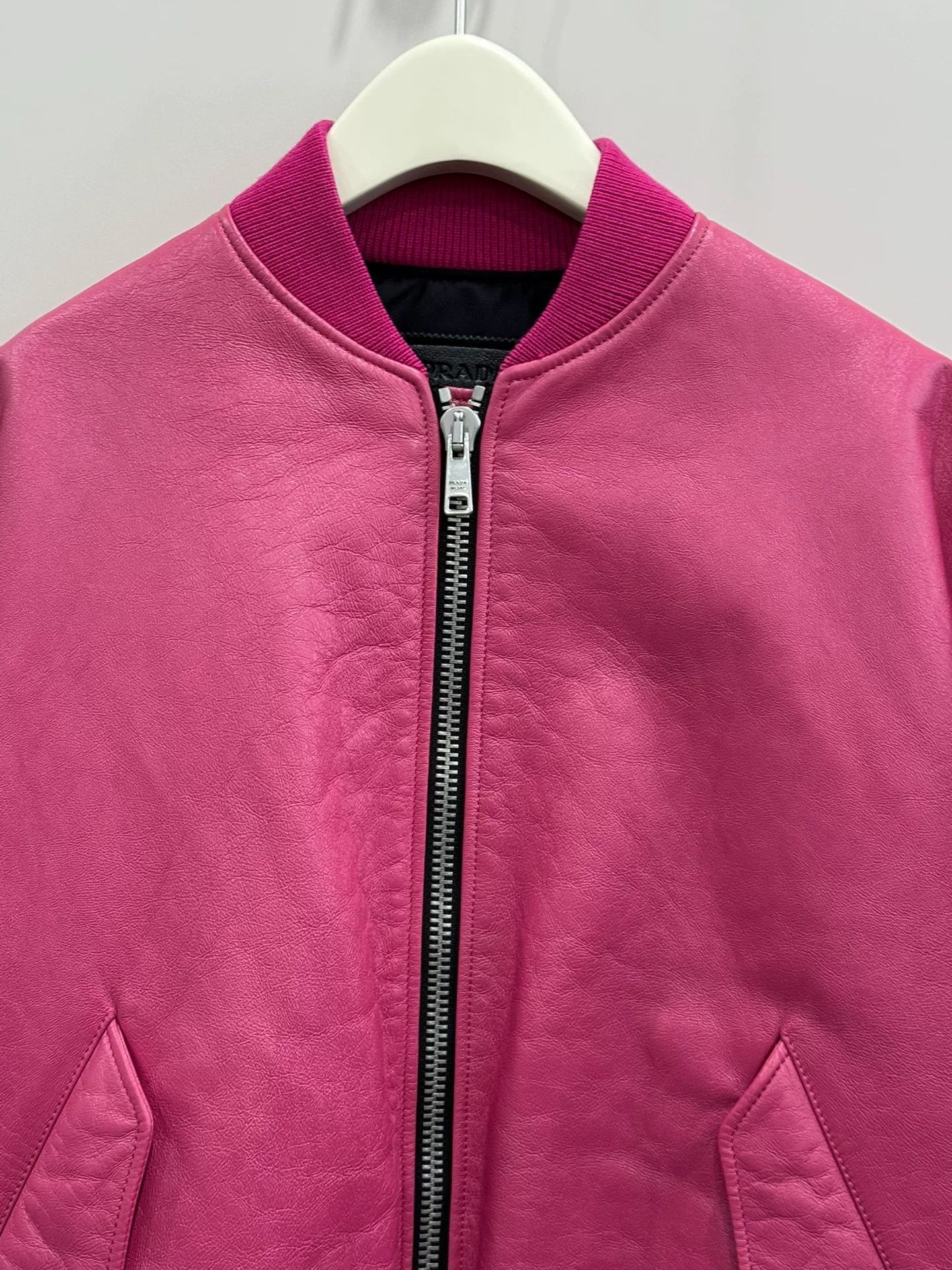 Raf Simons pink leather bomber jacket by Prada Size M / US 6-8 / IT 42-44 - 3 Thumbnail