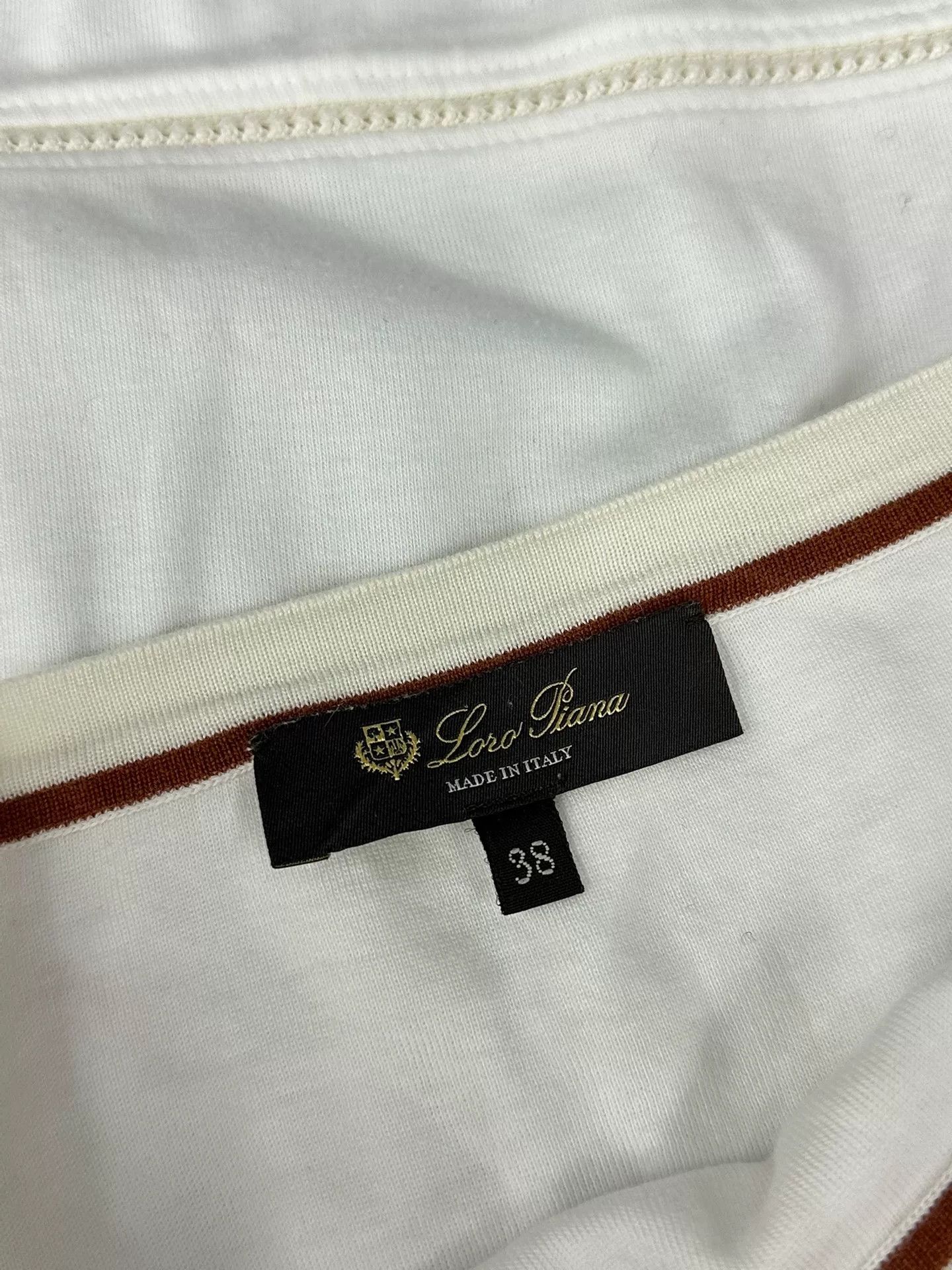 Loro Piana Loro Piana White Striped Long Sleeve Top Size US M / EU 48-50 / 2 - 4 Thumbnail