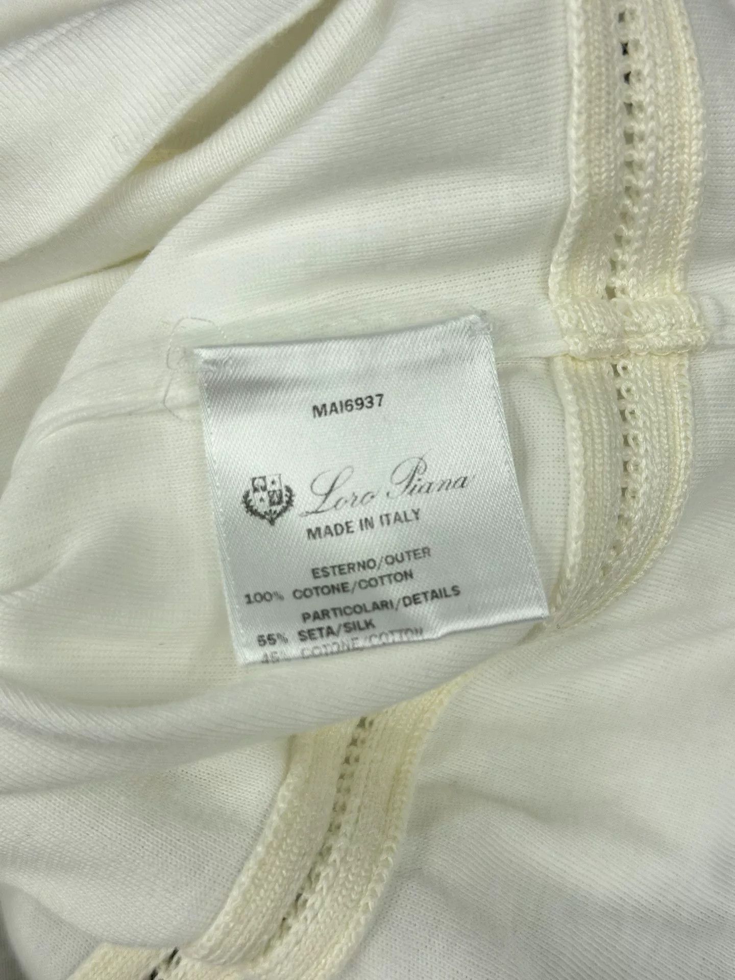 Loro Piana Loro Piana White Striped Long Sleeve Top Size US M / EU 48-50 / 2 - 5 Thumbnail