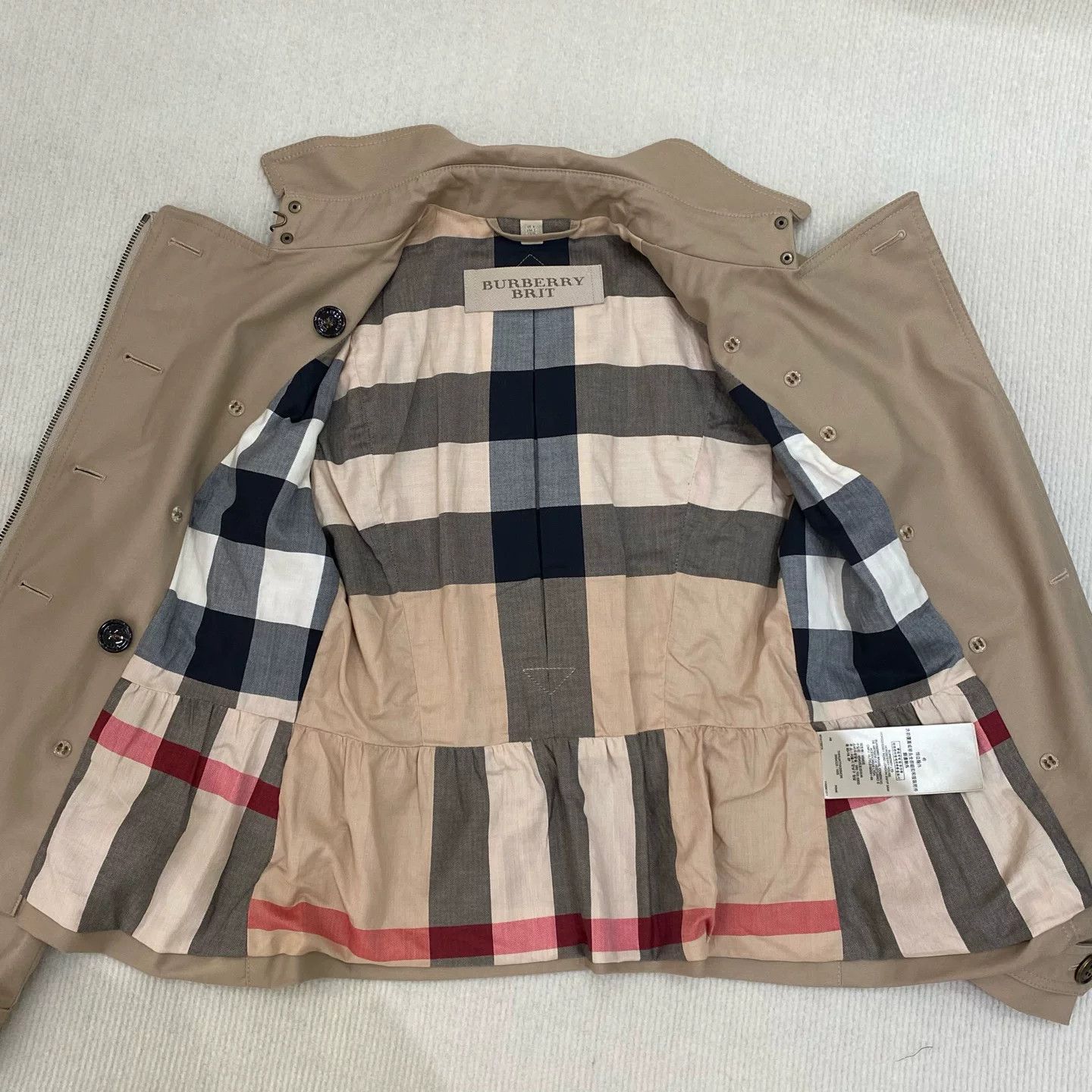 Burberry Burberry Beige Short Trench Coat Size US XXS / EU 40 - 3 Thumbnail