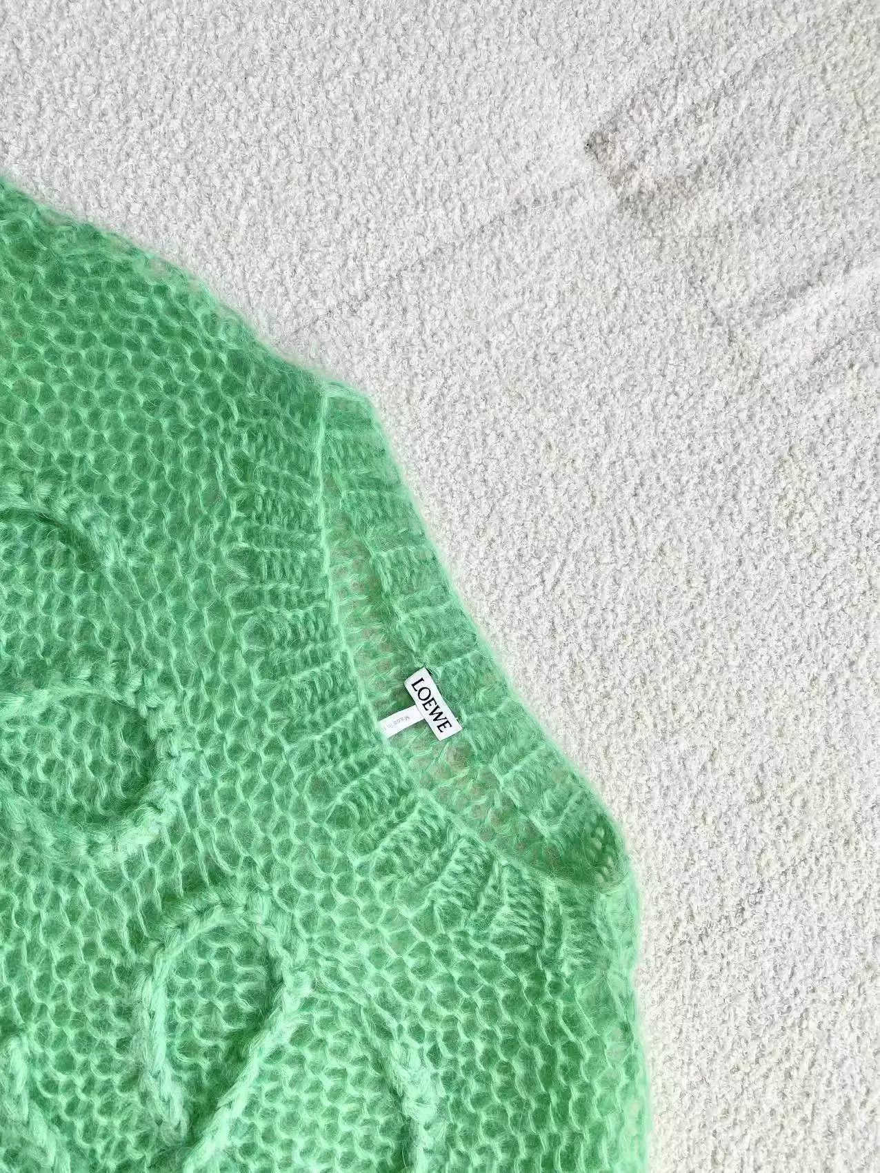 Loewe LOEWE Green Mohair Logo Knit Sweater Size US XS / EU 42 / 0 - 4 Thumbnail