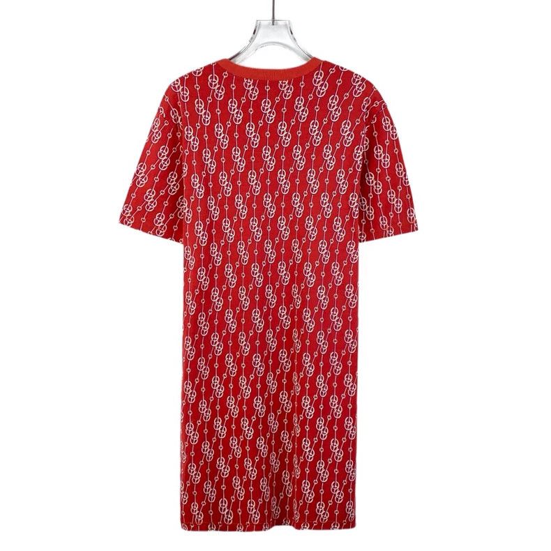 Hermes Hermes Cliquetis Red Cotton Dress Size US 38 / EU 54 - 2 Thumbnail