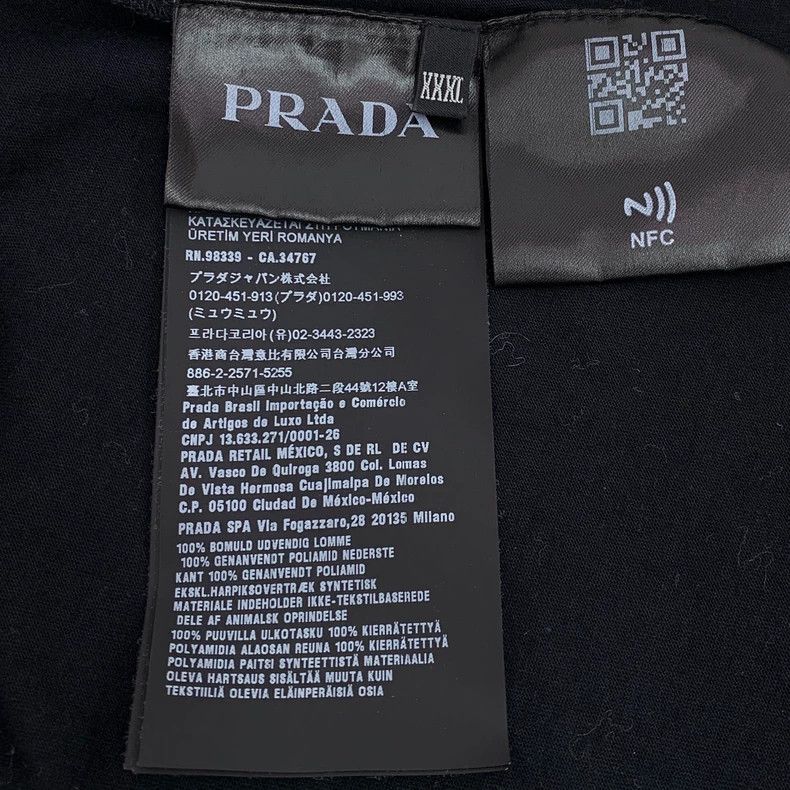 Prada Prada Black Triangle Logo Cotton T-shirt Size US XXL / EU 58 / 5 - 7 Thumbnail