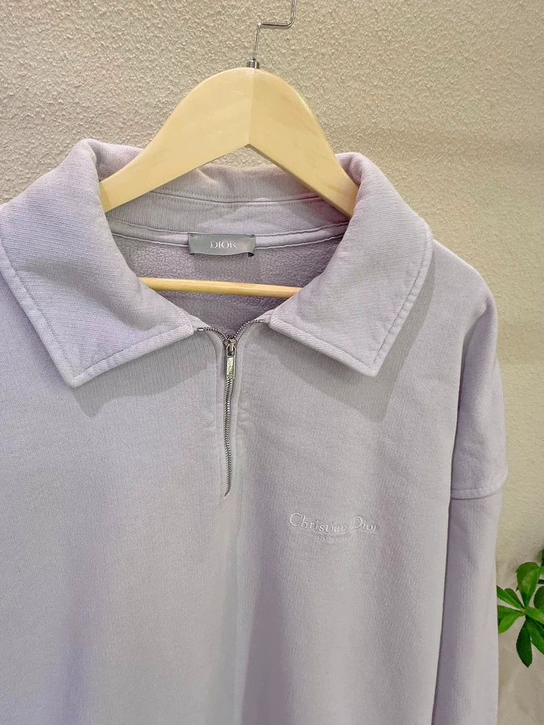 Dior Dior Logo Embroidered Purple Half-Zip Sweatshirt Size US M / EU 48-50 / 2 - 4 Thumbnail