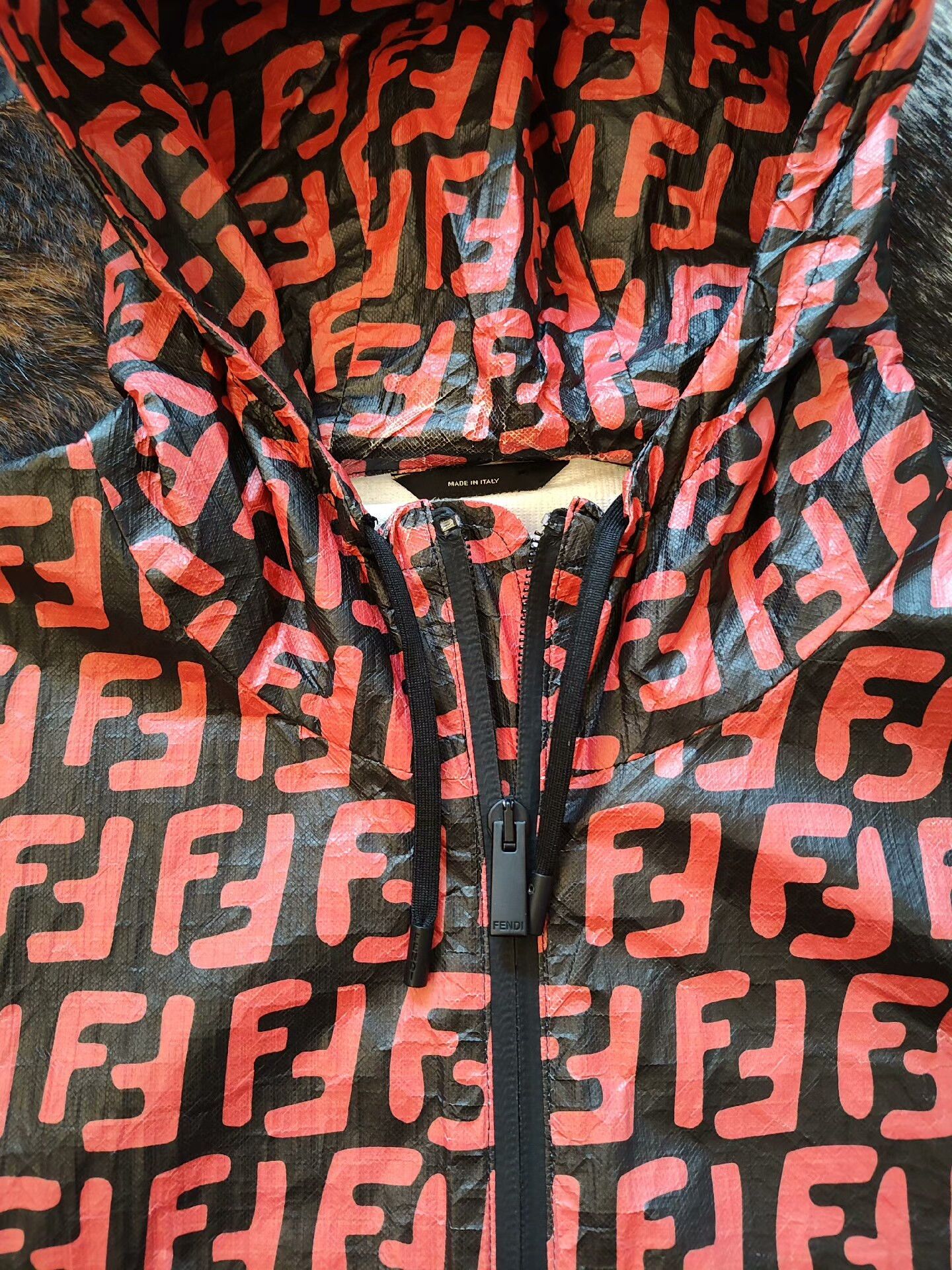 Fendi fendi logo hoodie jacket in red and black Size US M / EU 48-50 / 2 - 2 Thumbnail