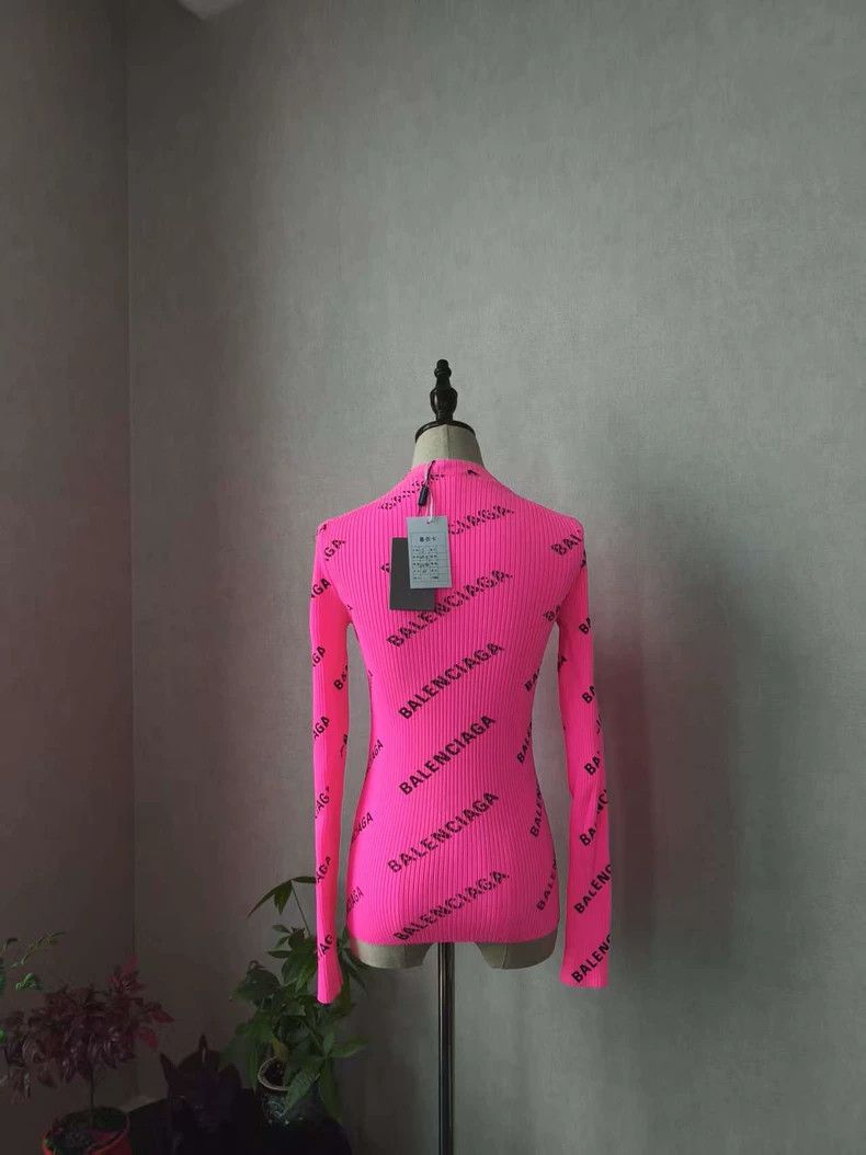Balenciaga Balenciaga Pink Logo Sweater Size US M / EU 48-50 / 2 - 2 Thumbnail