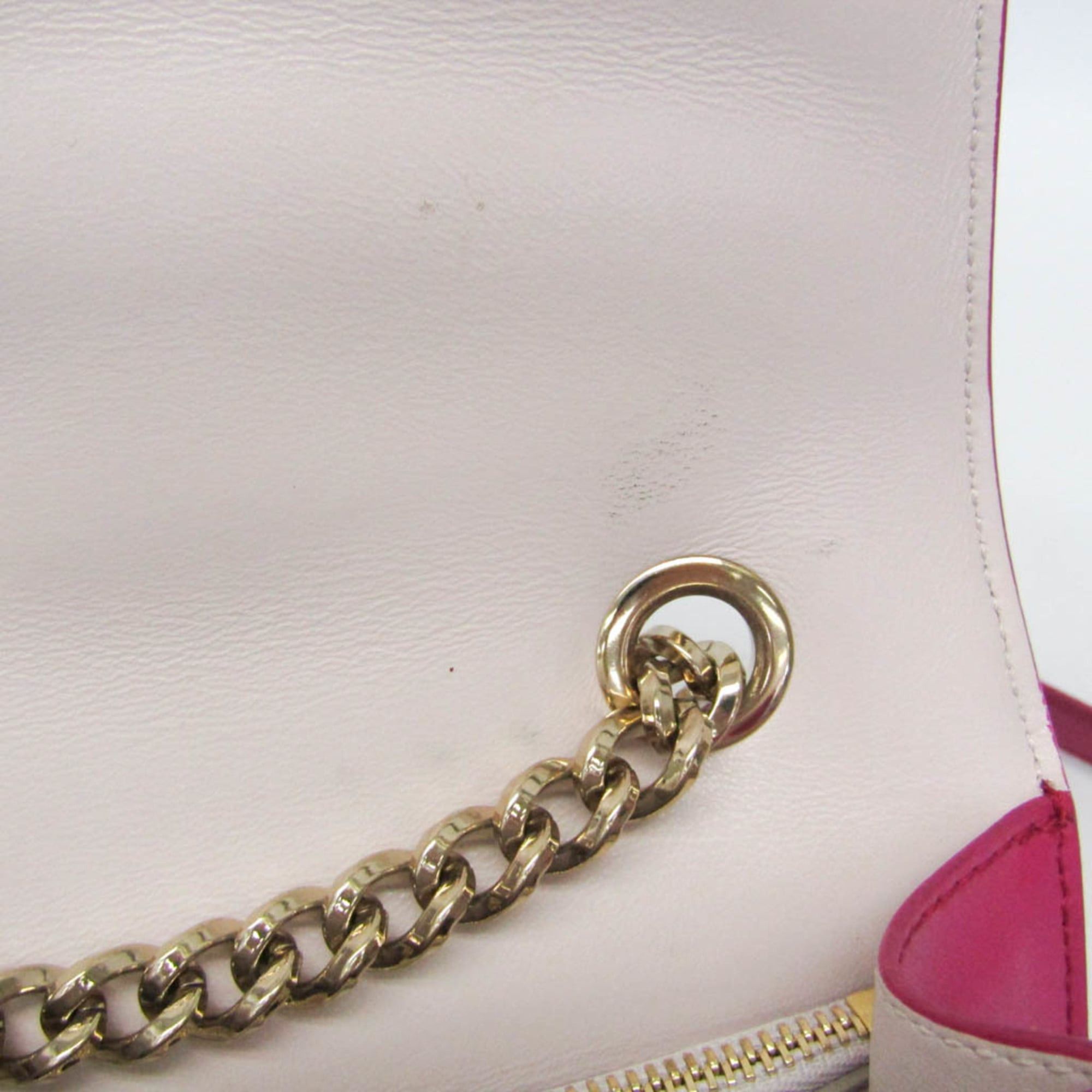Salvatore Ferragamo Salvatore Ferragamo Vara Ribbon New Bianco FZ-21 G 877 Women's Leather Shoulder Bag Pink Size ONE SIZE - 17 Thumbnail