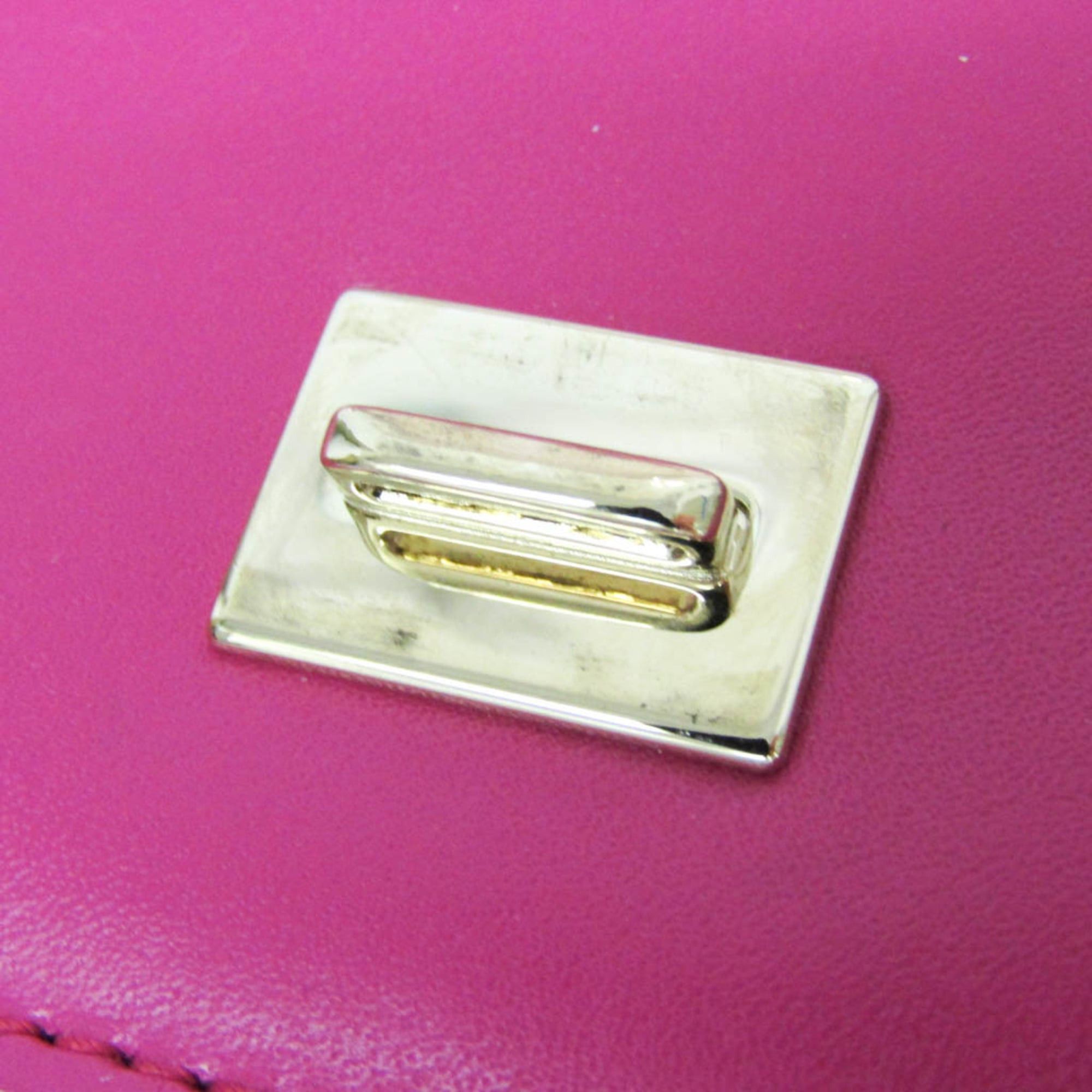 Salvatore Ferragamo Salvatore Ferragamo Vara Ribbon New Bianco FZ-21 G 877 Women's Leather Shoulder Bag Pink Size ONE SIZE - 14 Thumbnail