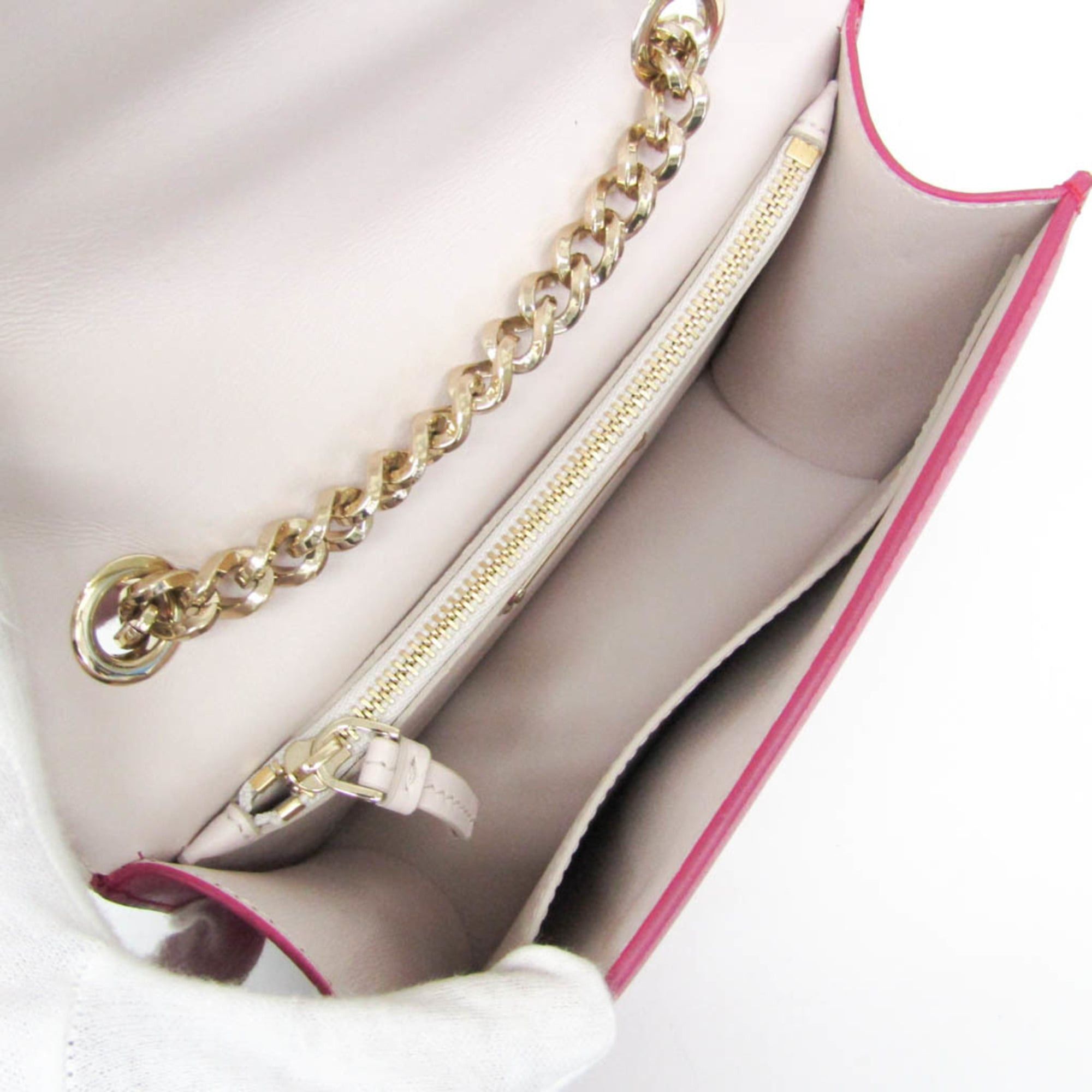 Salvatore Ferragamo Salvatore Ferragamo Vara Ribbon New Bianco FZ-21 G 877 Women's Leather Shoulder Bag Pink Size ONE SIZE - 3 Thumbnail
