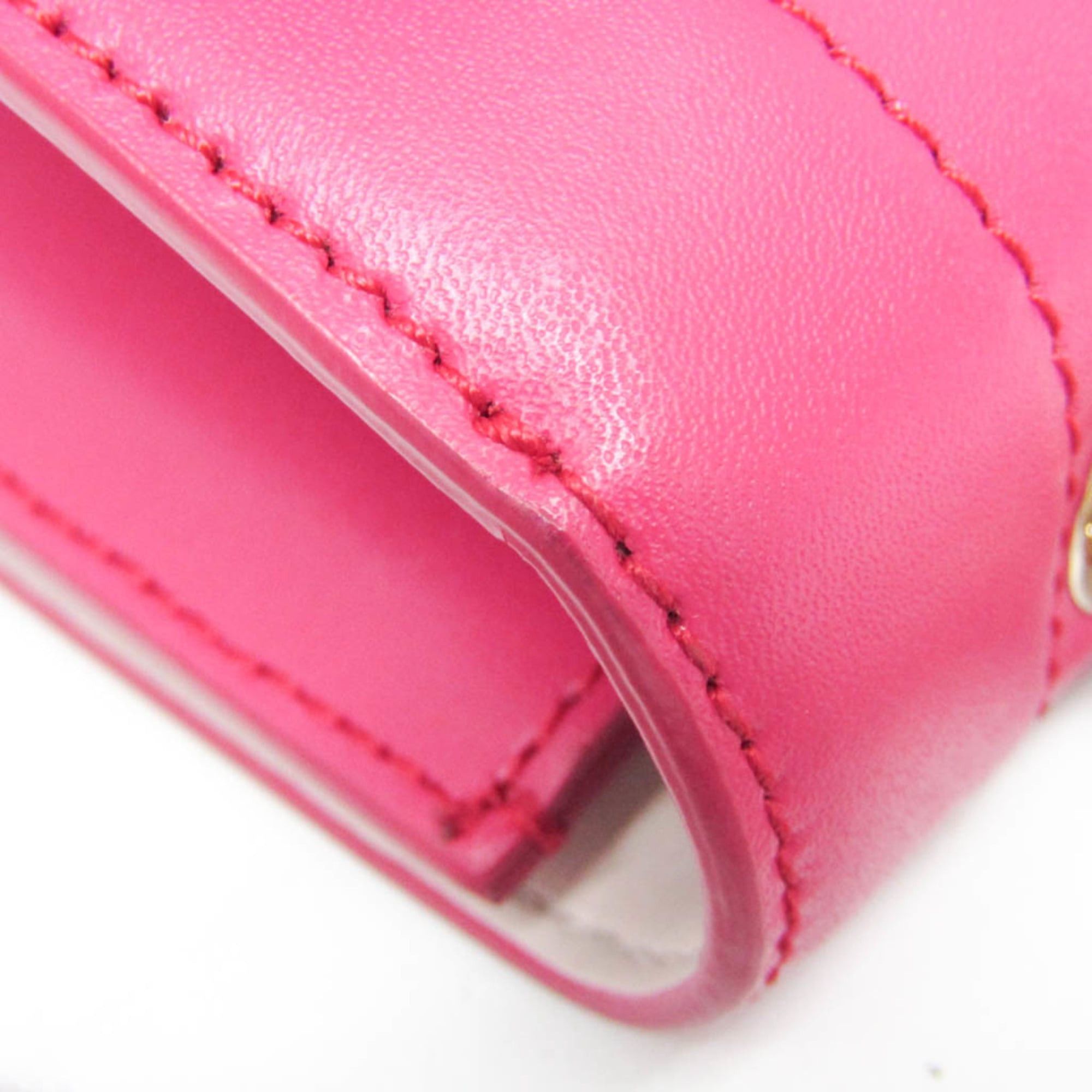 Salvatore Ferragamo Salvatore Ferragamo Vara Ribbon New Bianco FZ-21 G 877 Women's Leather Shoulder Bag Pink Size ONE SIZE - 9 Thumbnail